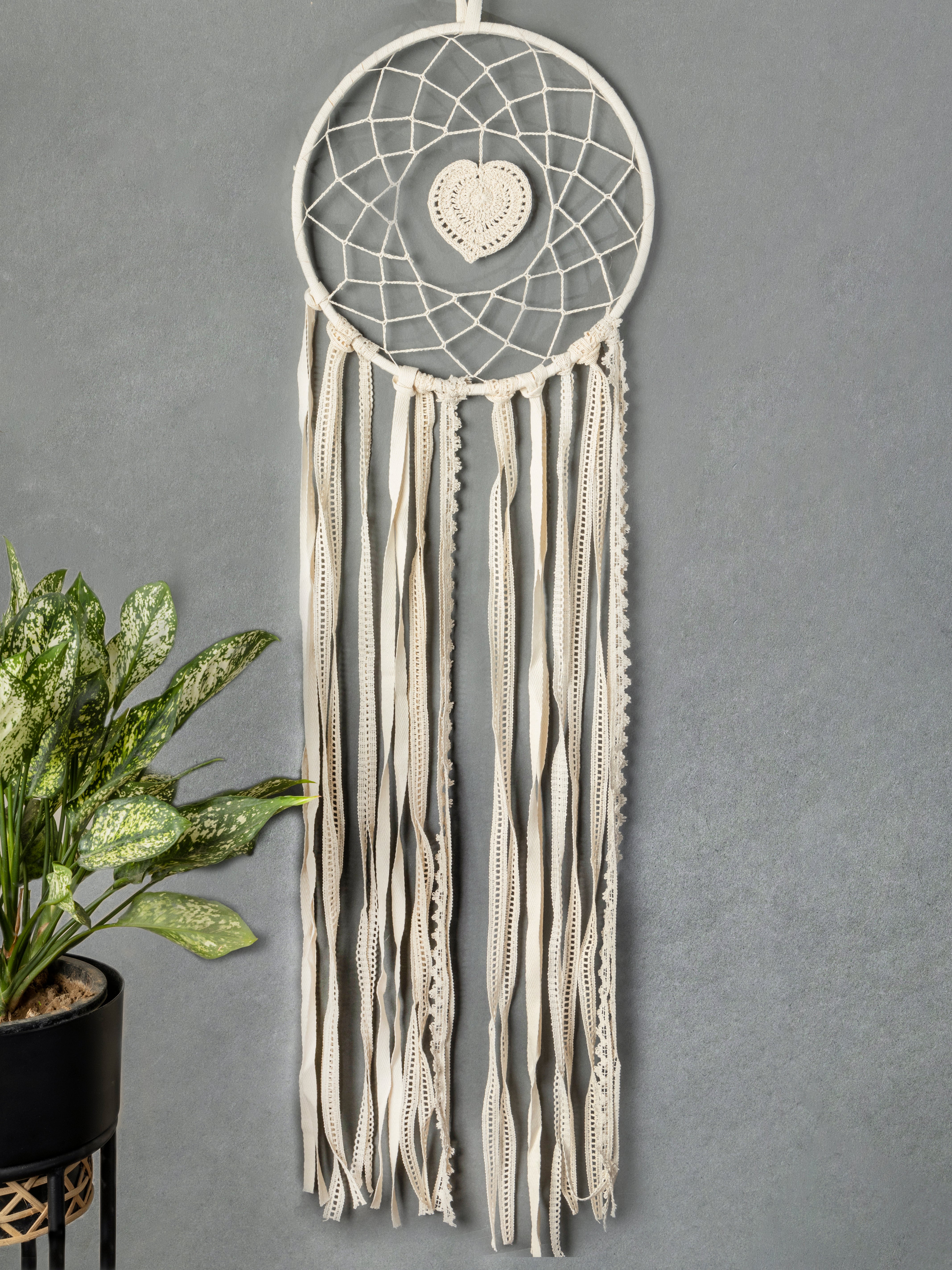 Handcrafted Heart design dream catcher wall hanging