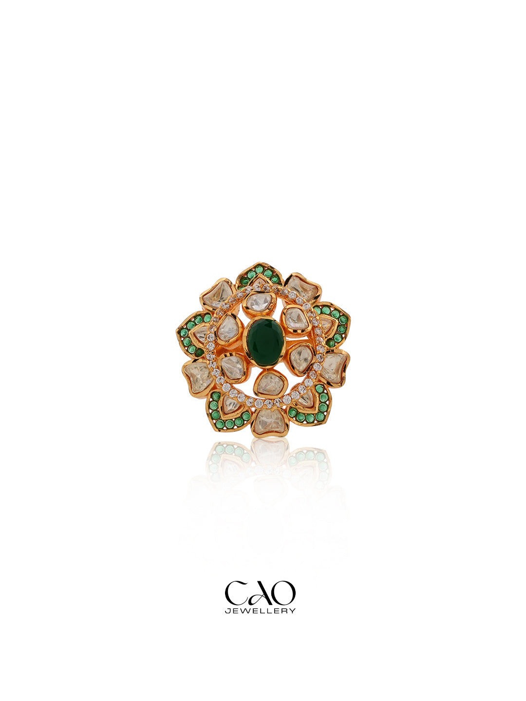Green Petal Ring