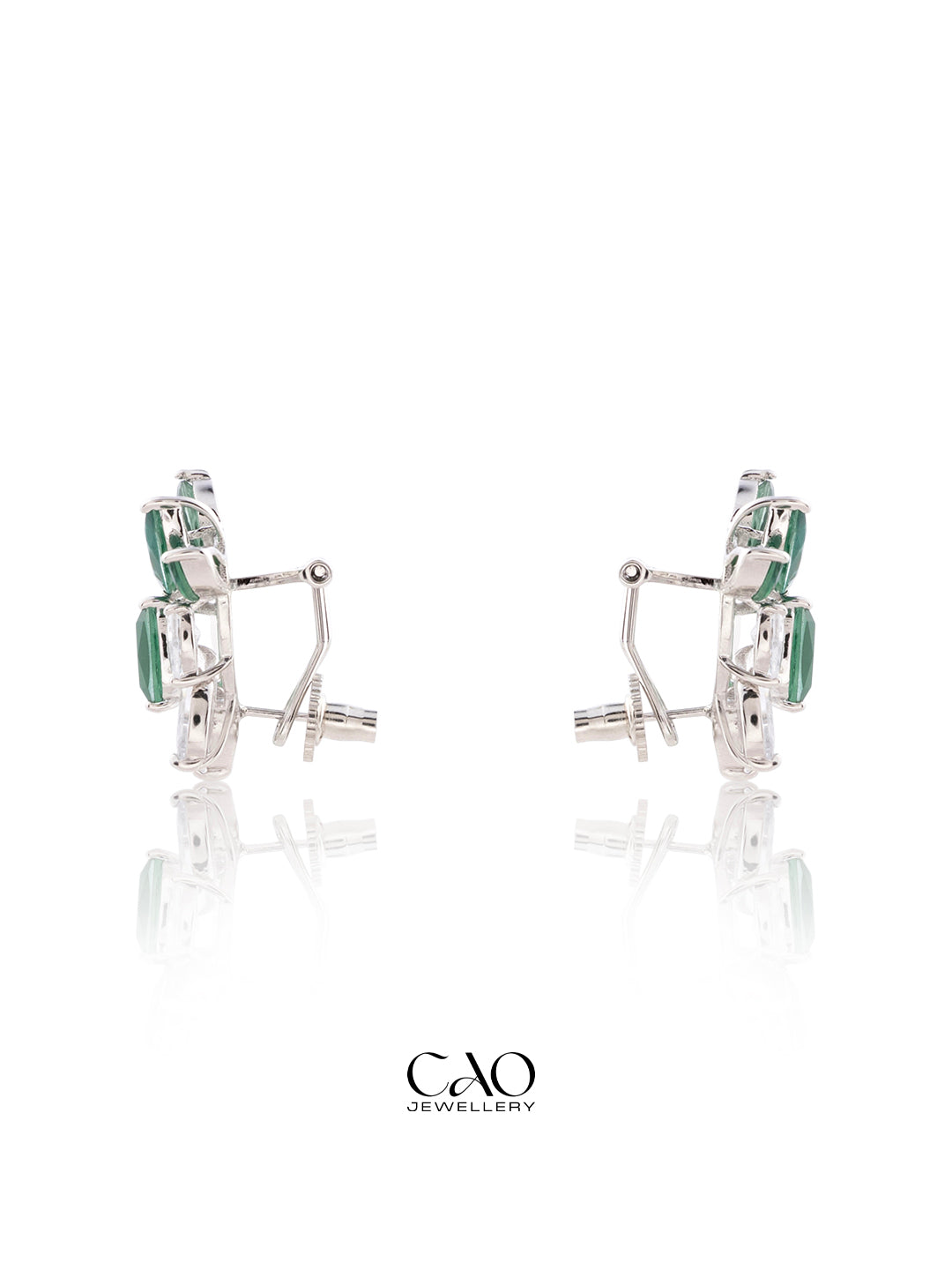 Green Petal Studs