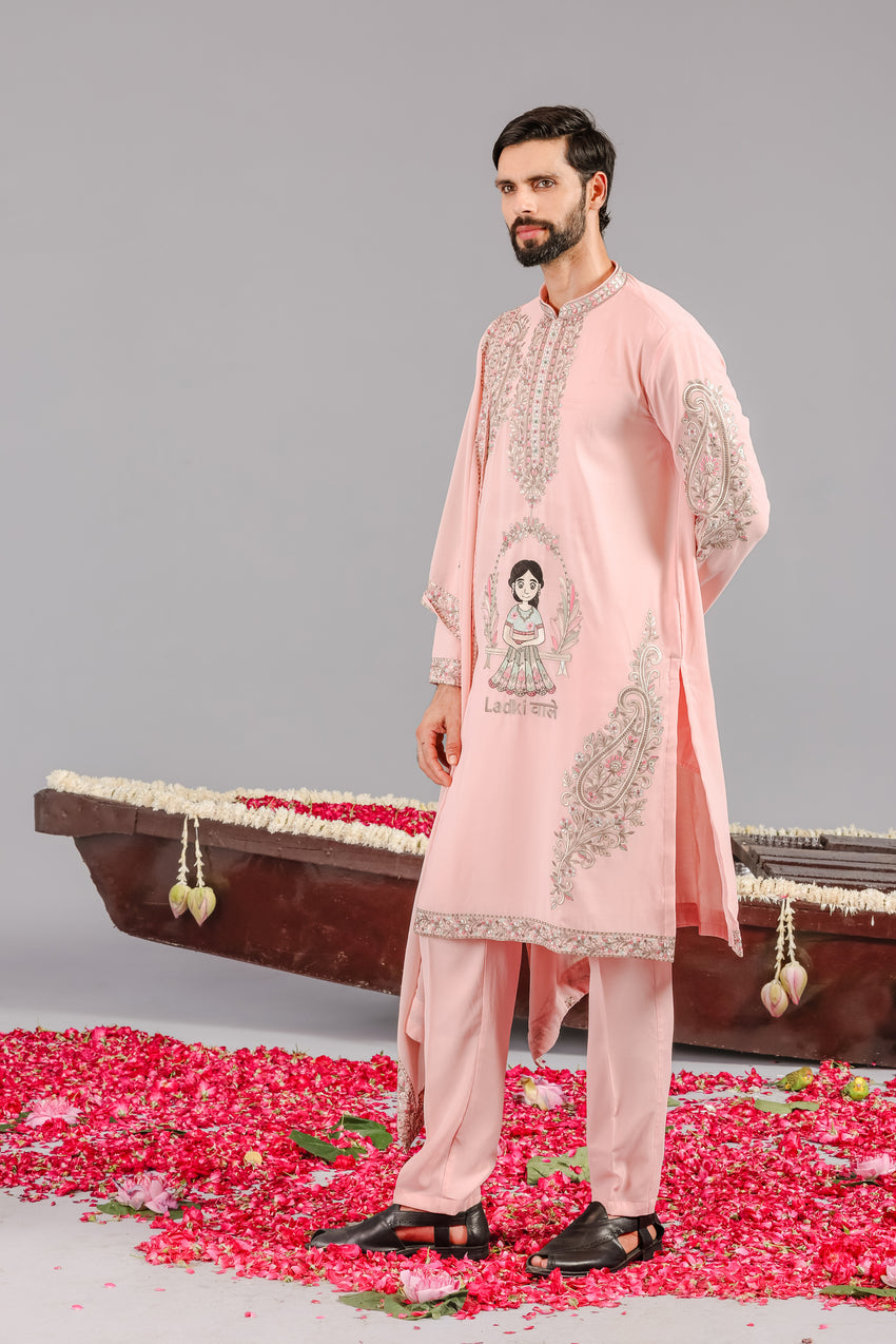 LADKIWALE PINK KURTA SET