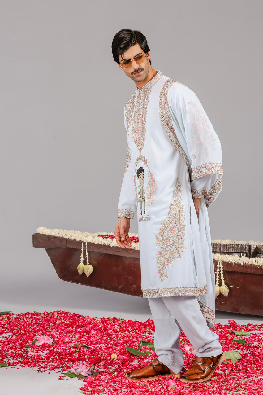 LADKEWALE SKYBLUE KURTA SET