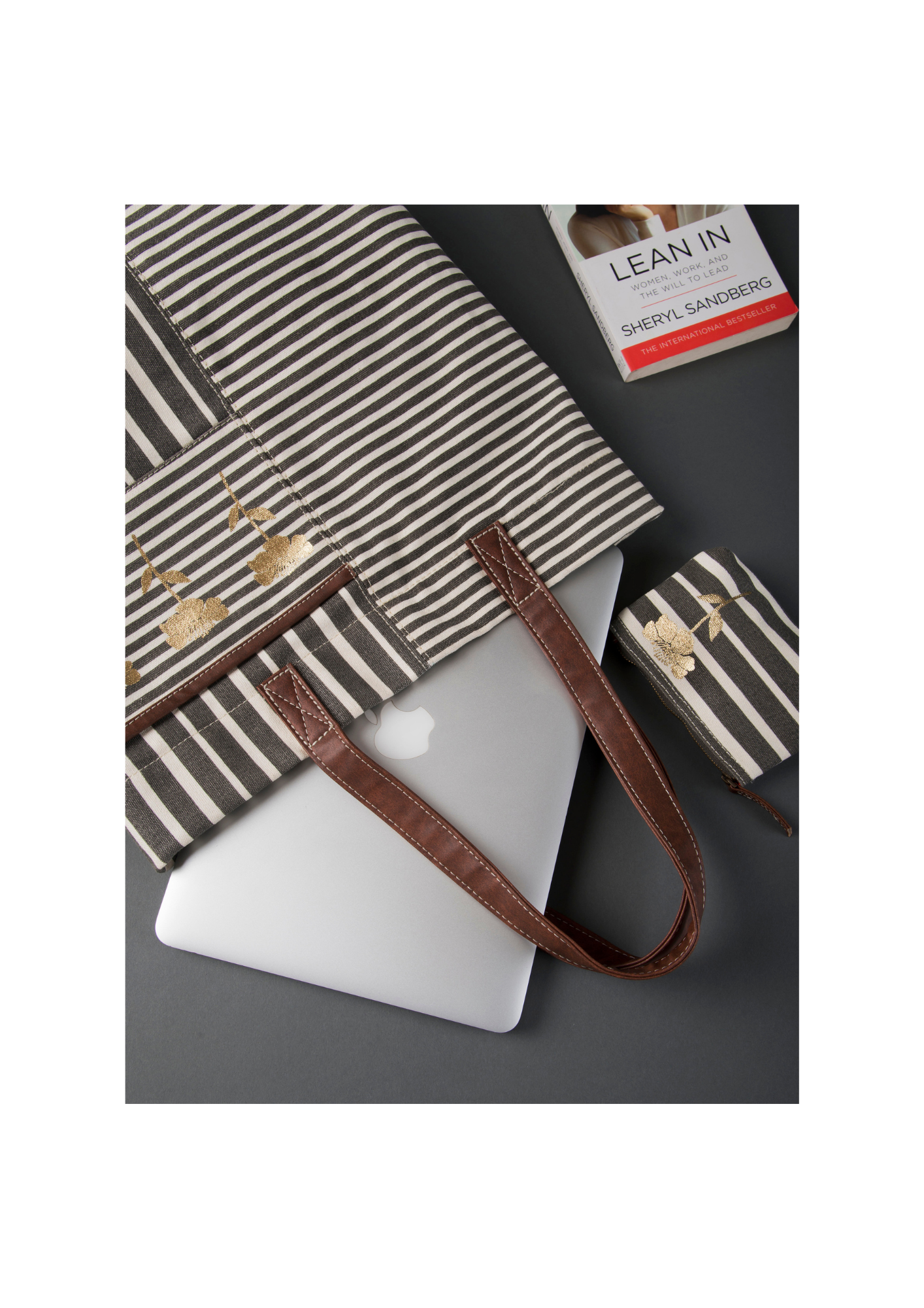 Retro stripe ladies tote bag