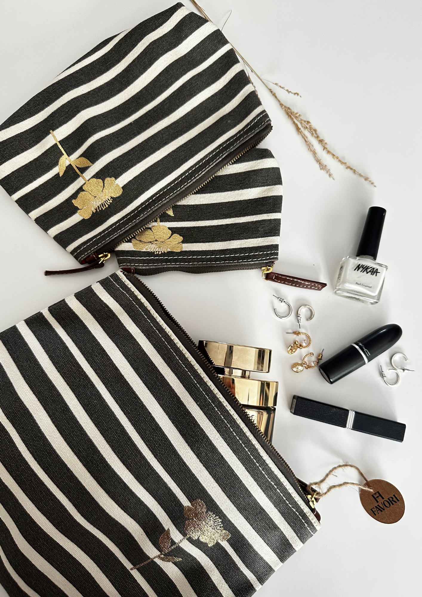 Retro stripe ladies tote bag