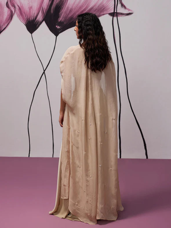 Midnight Beige Jacket Skirt Set