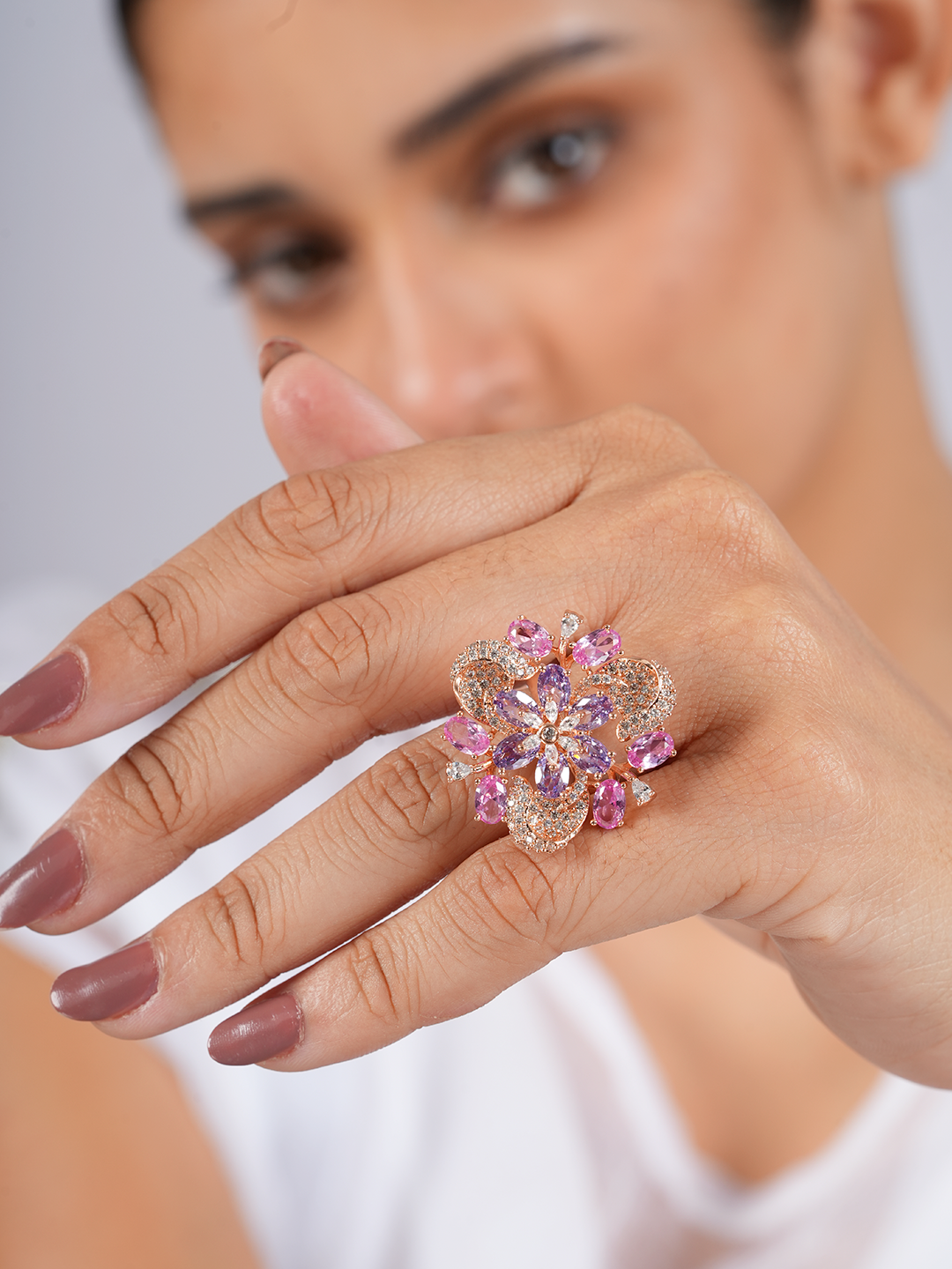 Violet Bloom Ring