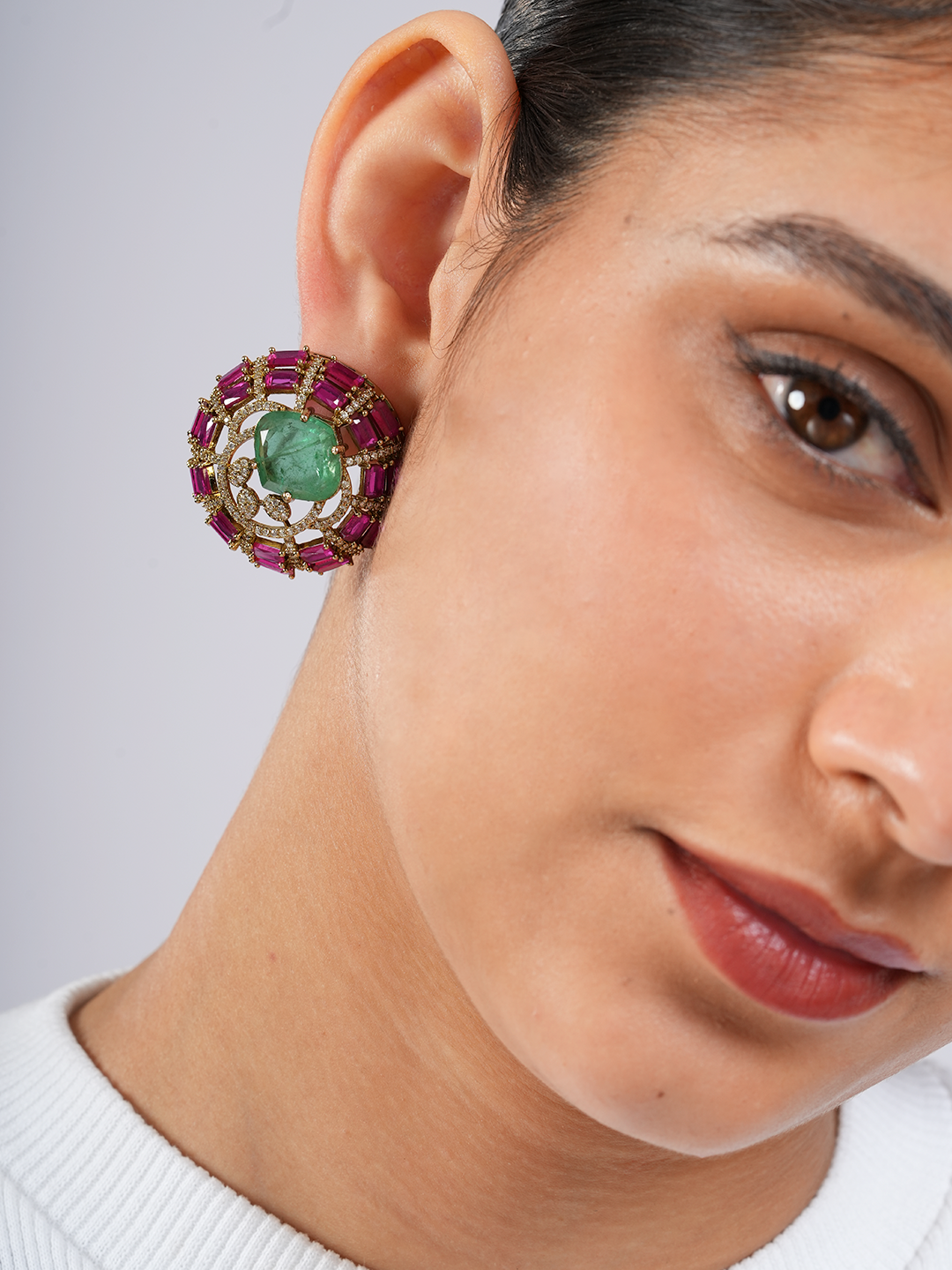 Emerald Statement Studs