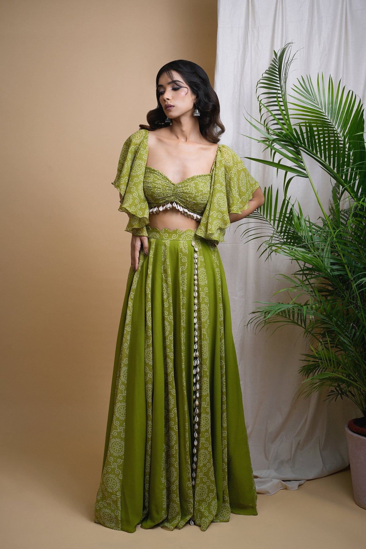 GREEN KAUDI DIGITAL PRINT INDO SET (SET OF 2)