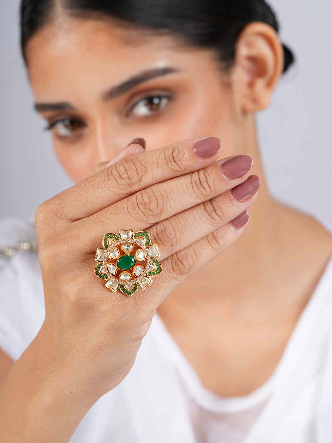 Green Petal Ring