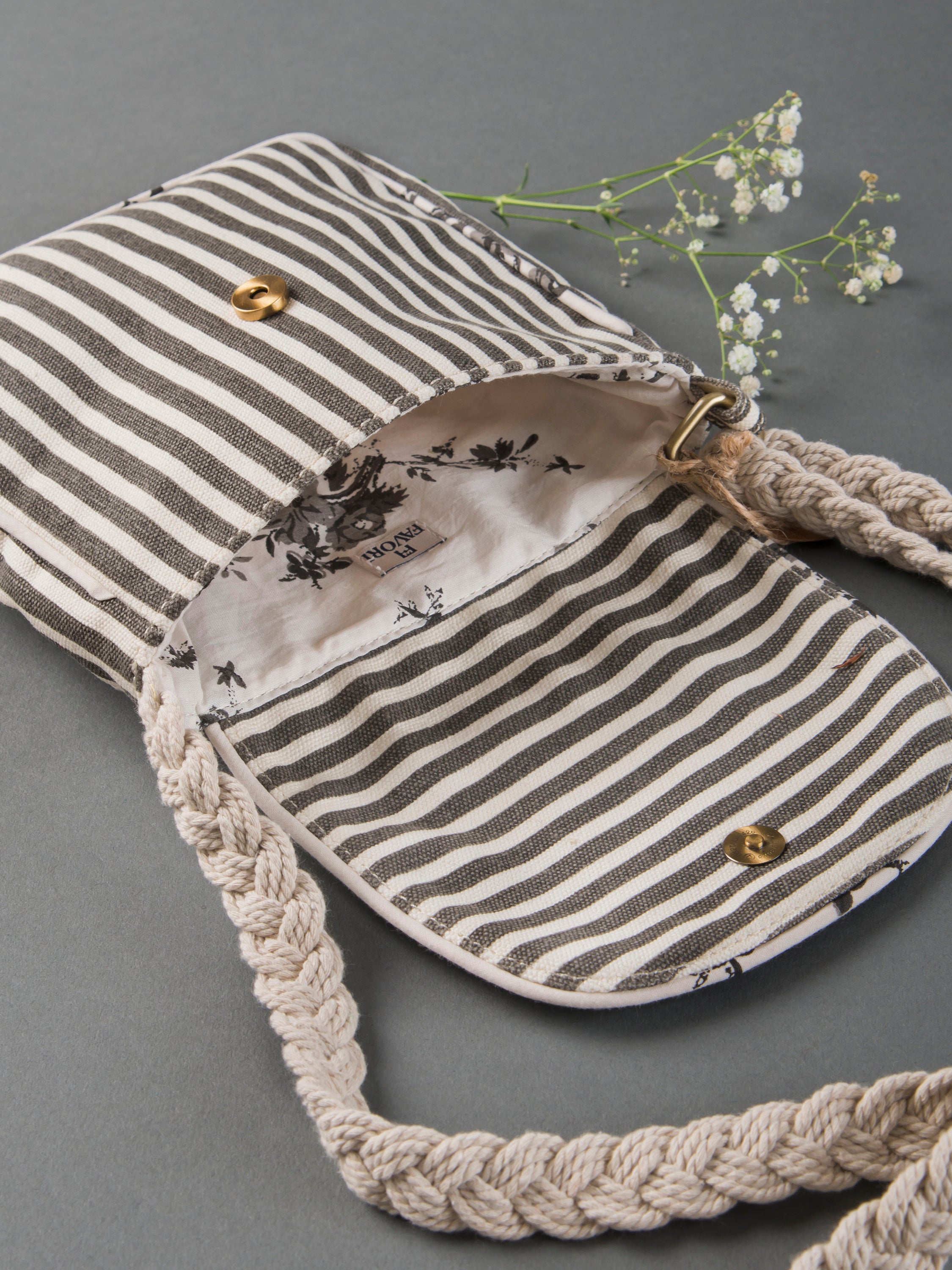 Retro stripe ladies tote bag