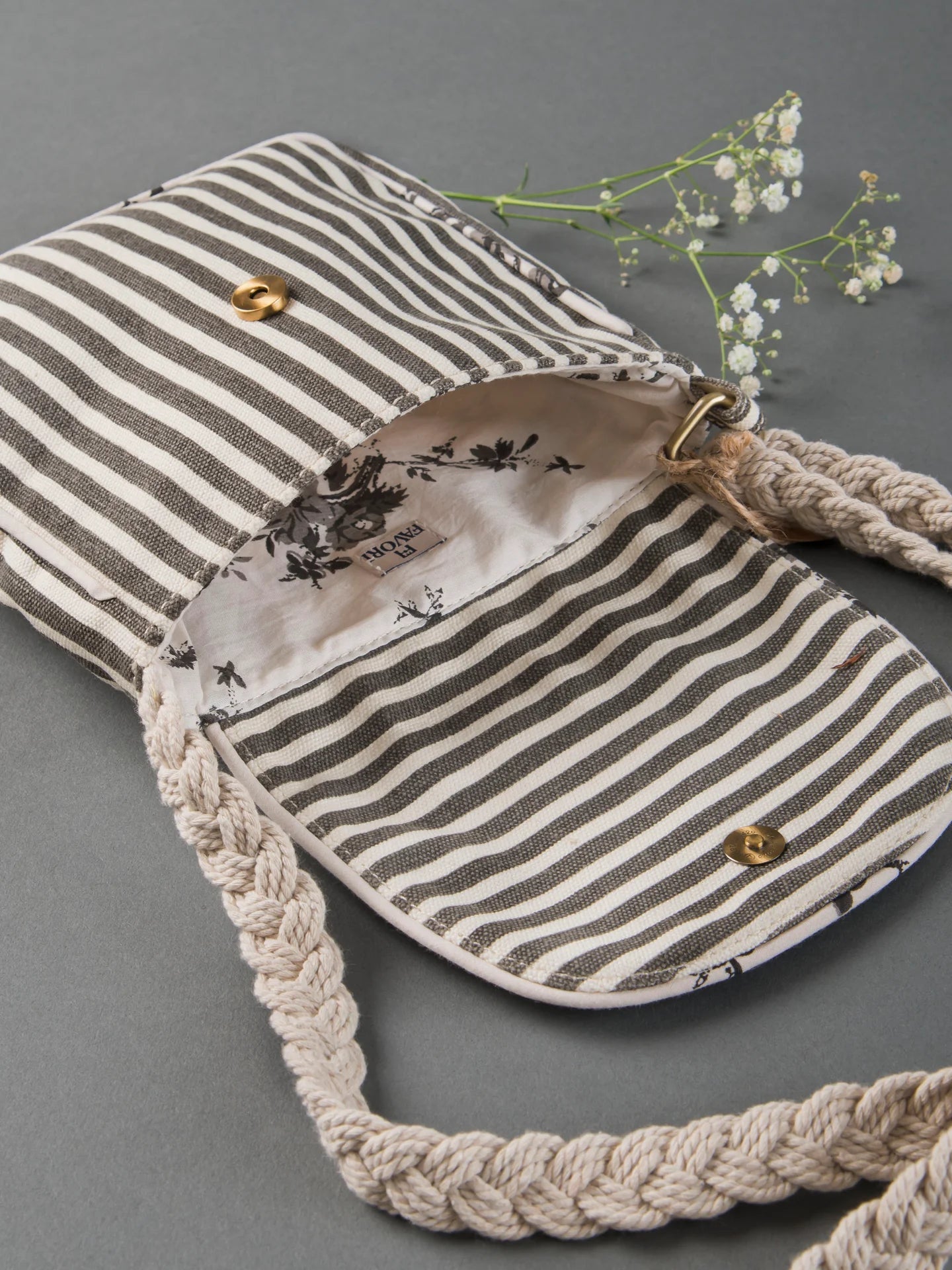 Retro stripe ladies sling bag