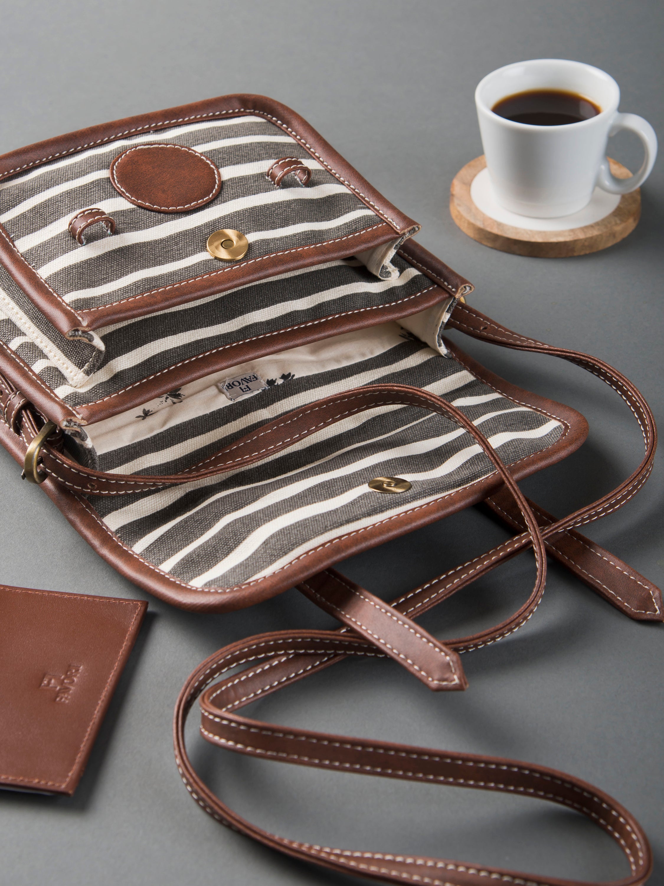 Retro stripe ladies tote bag
