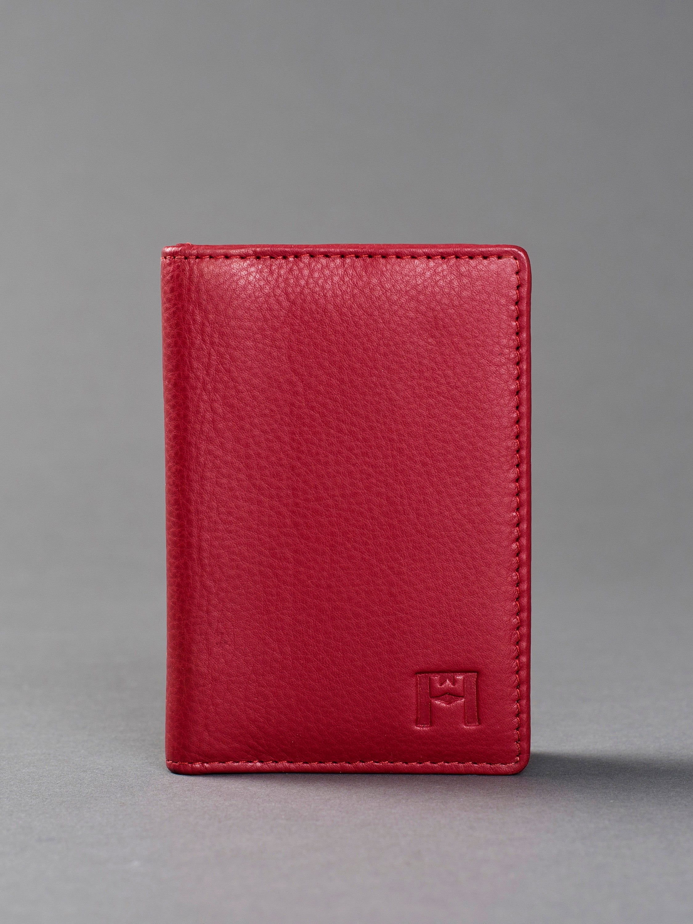 Petite Wallet, Leather with RFID Blocking, col. Red