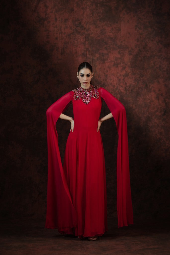 PINK SANDSTORM HAND EMBROIDERED GOWN