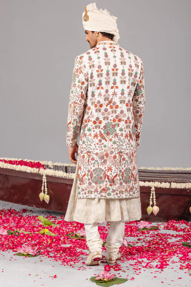 RANGREZ IVORY SHERWANI SET