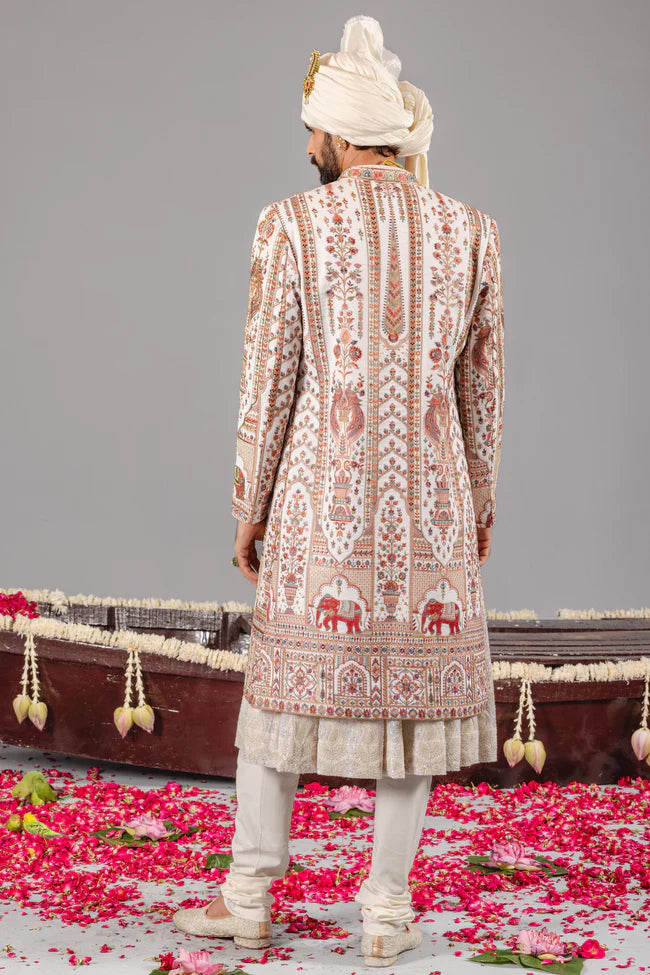 HATHIMAHAL IVORY SHERWANI SET