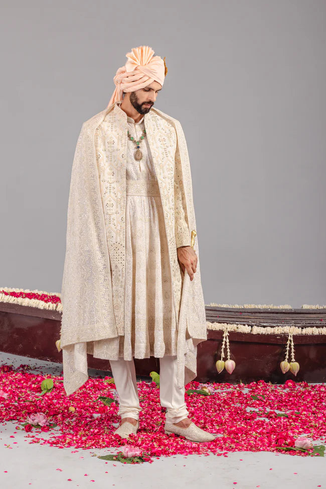 ROOHANI IVORY SHERWANI SET