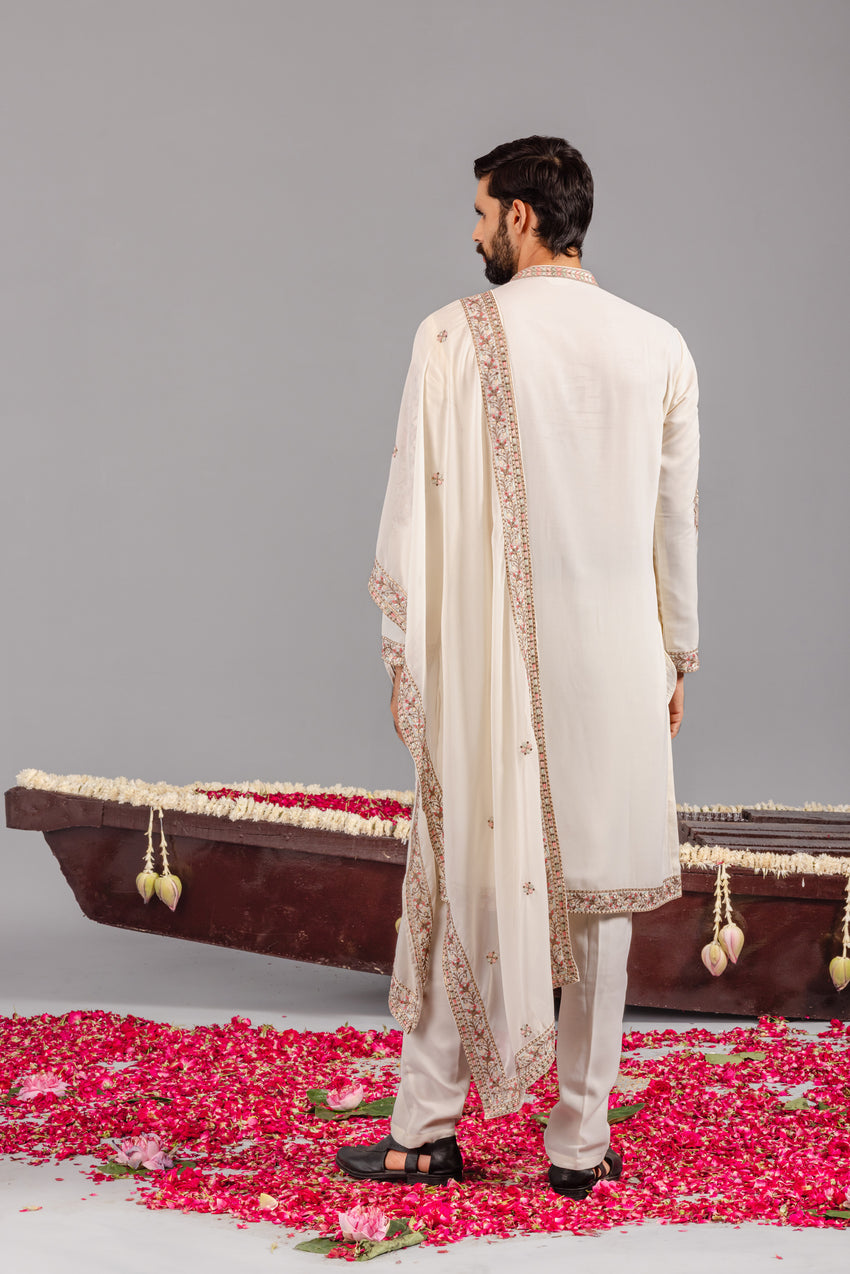 LADKEWALE CREAM KURTA SET