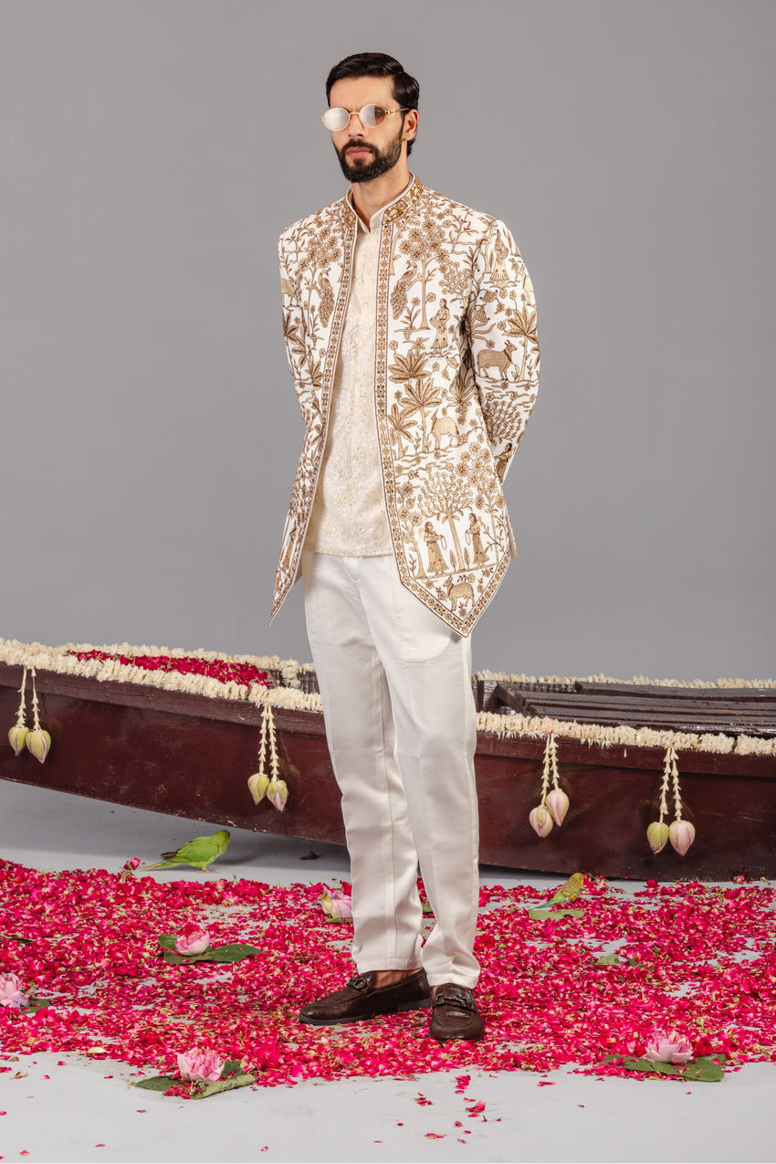 PICHWAI IVORY JODHPURI SET