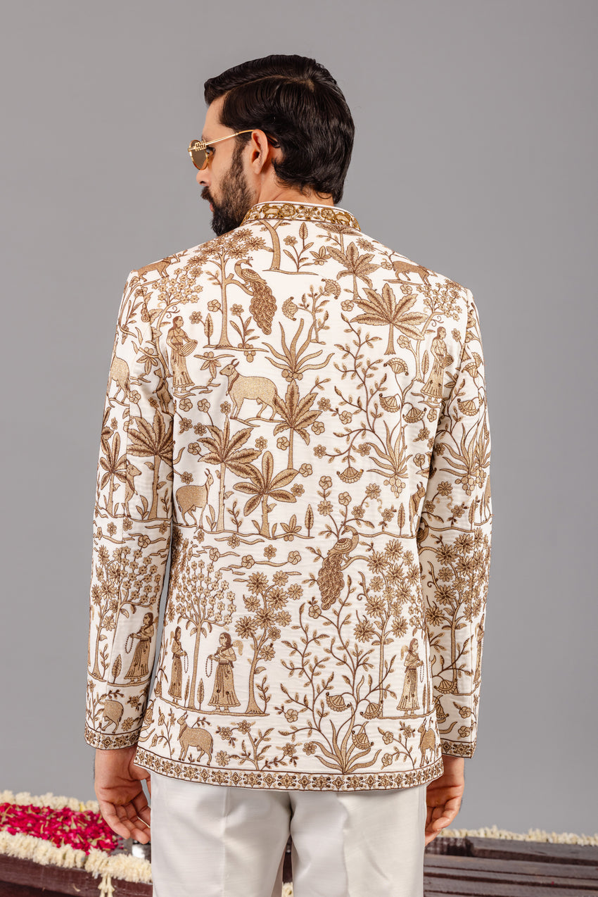 PICHWAI IVORY JODHPURI SET