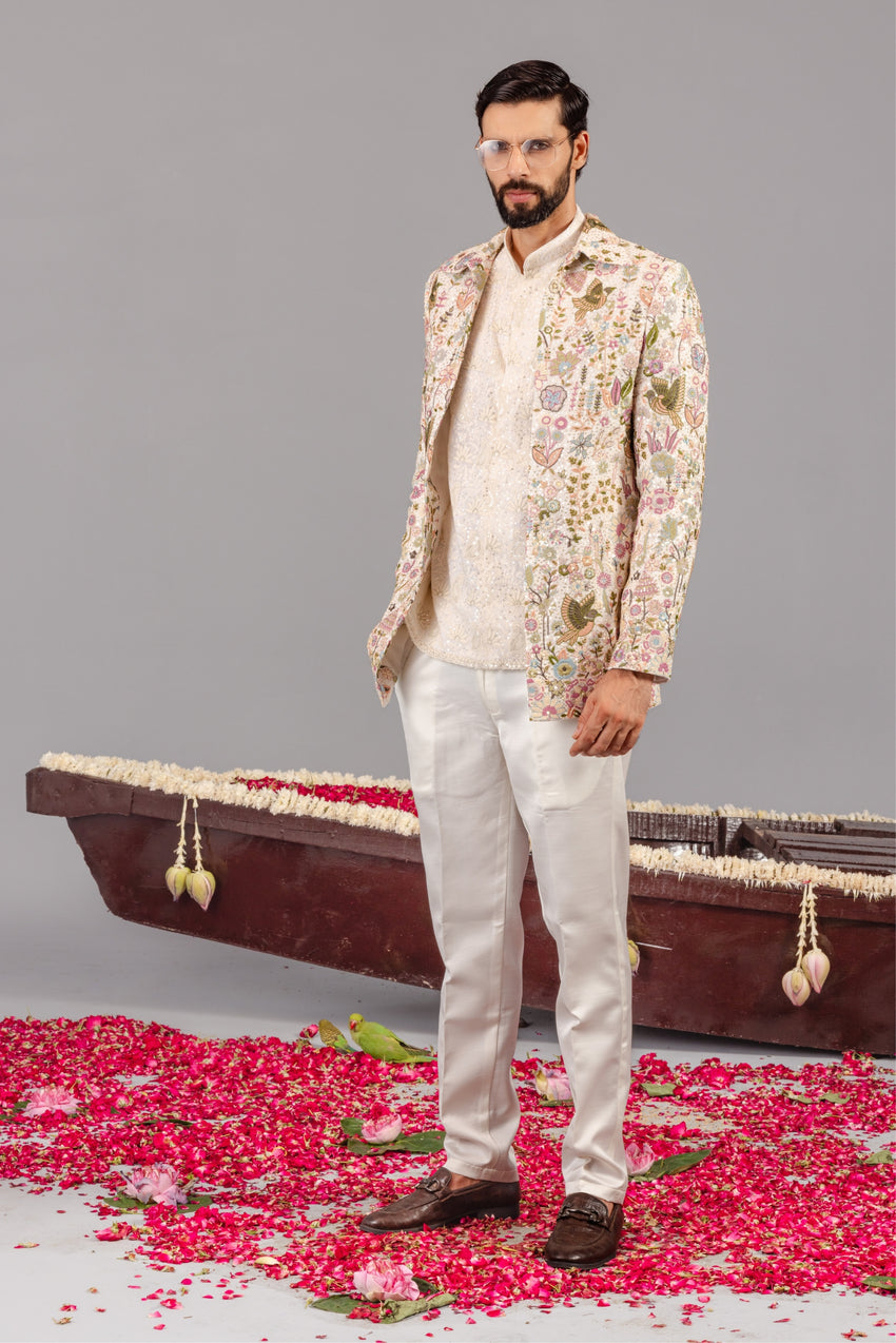PHOOLPANKH IVORY JODHPURI SET