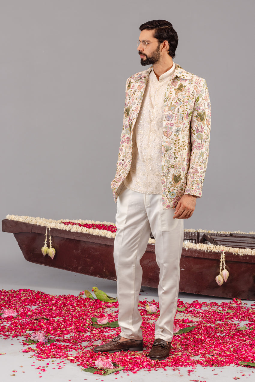 PHOOLPANKH IVORY JODHPURI SET