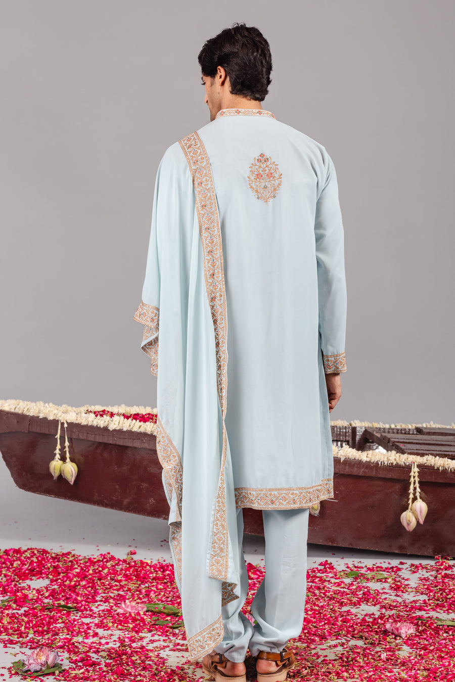 CHAAR KADAM SKY BLUE KURTA SET