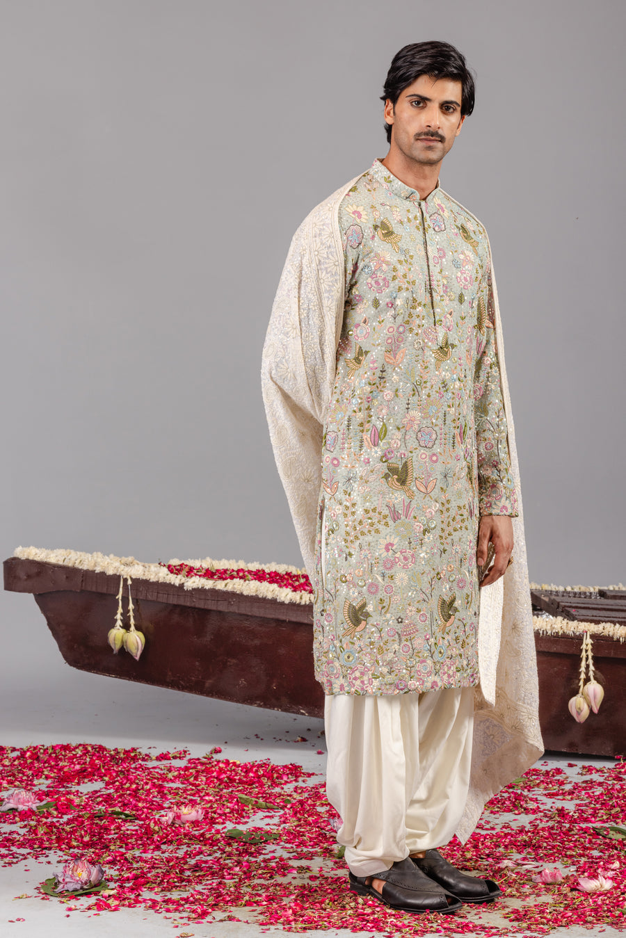 PHOOL PANKH SKY BLUE KURTA SET