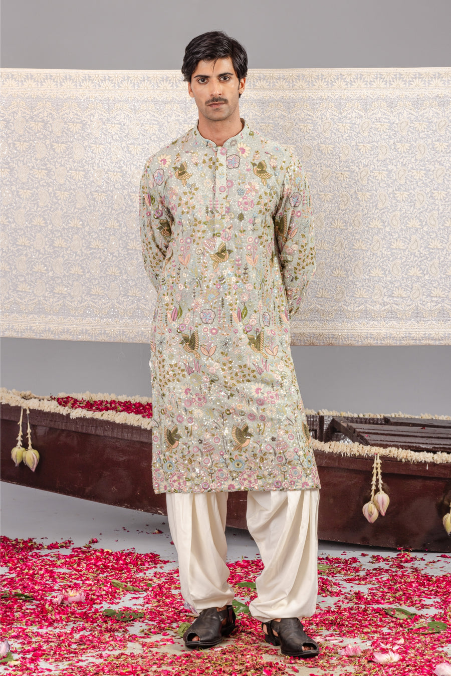 PHOOL PANKH SKY BLUE KURTA SET