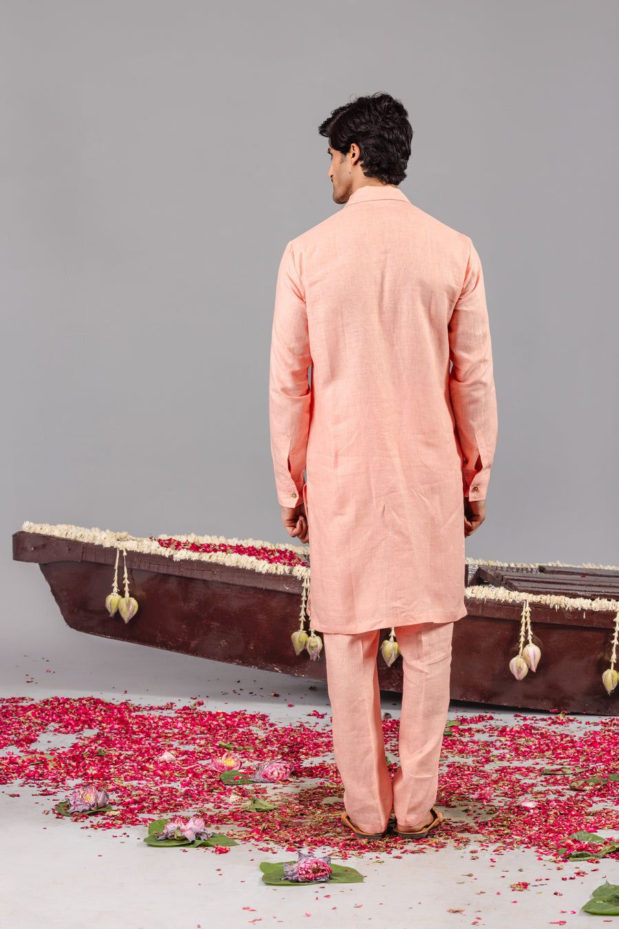 CARNIVAL PEACH ZIPPER KURTA SET