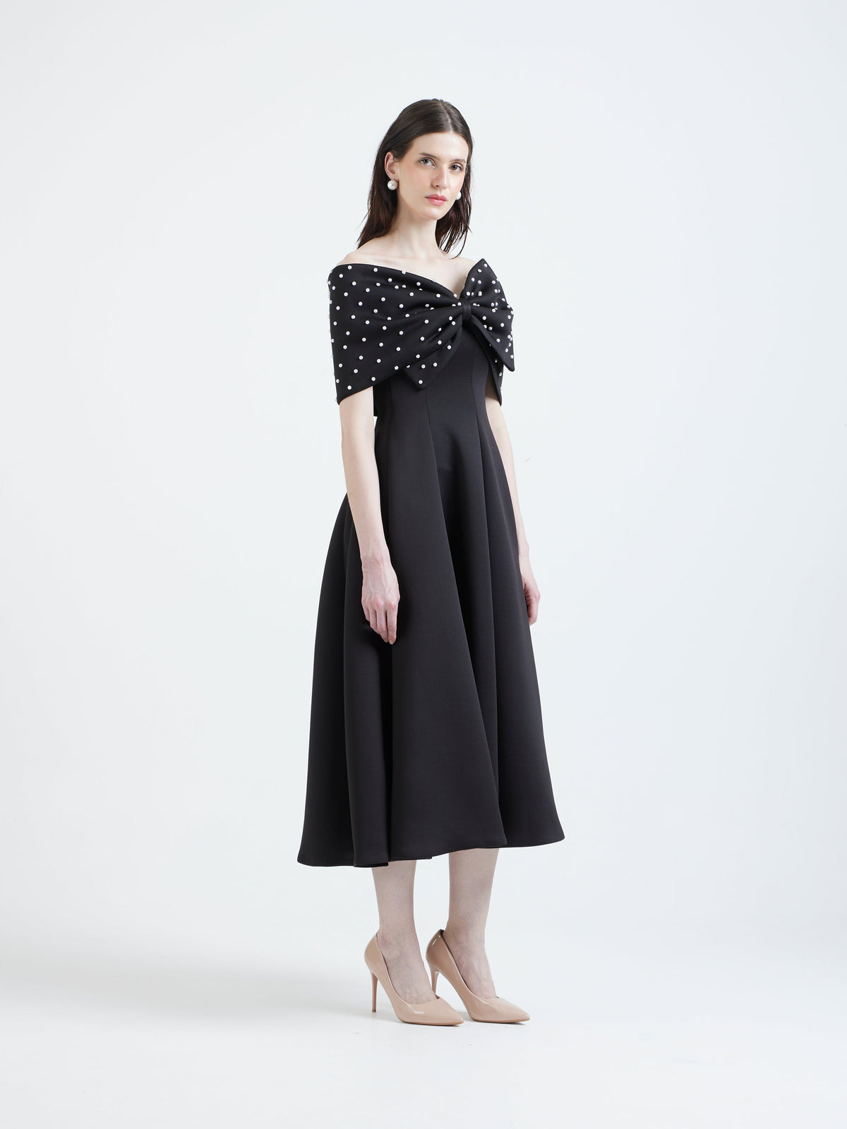 Nysa + Pearl embellished bow wrap