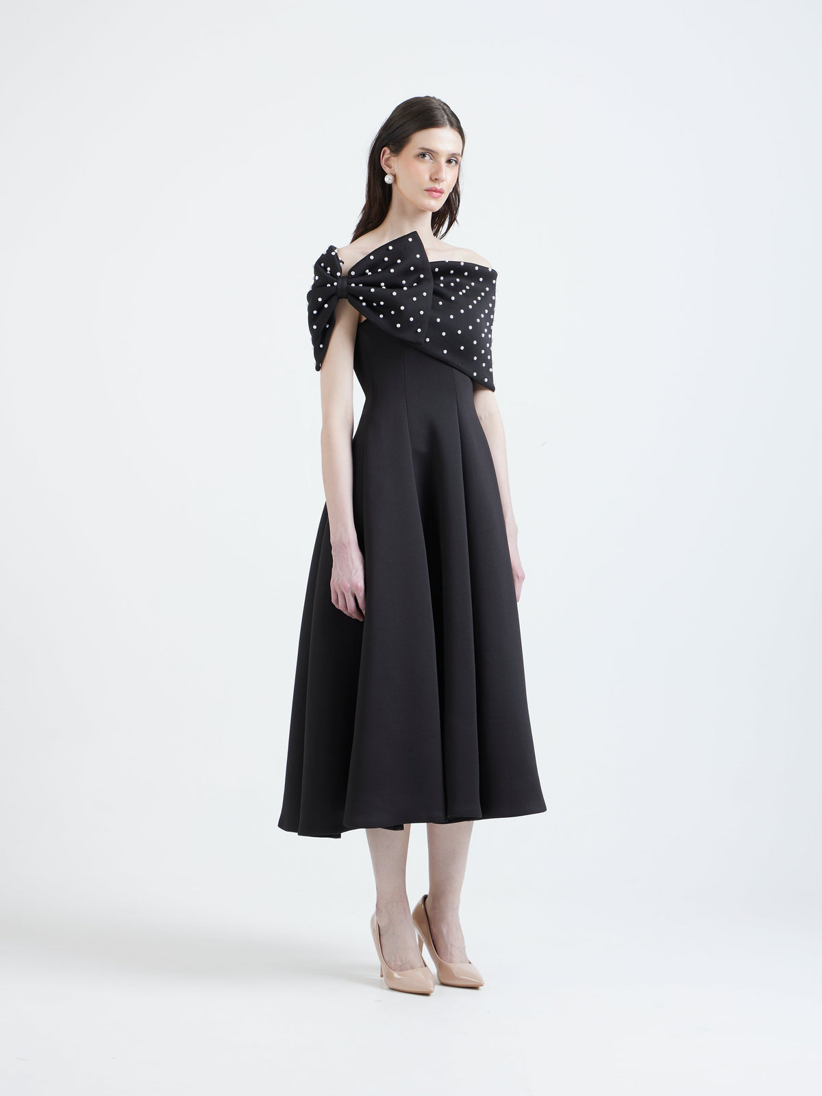 Nysa + Pearl embellished bow wrap