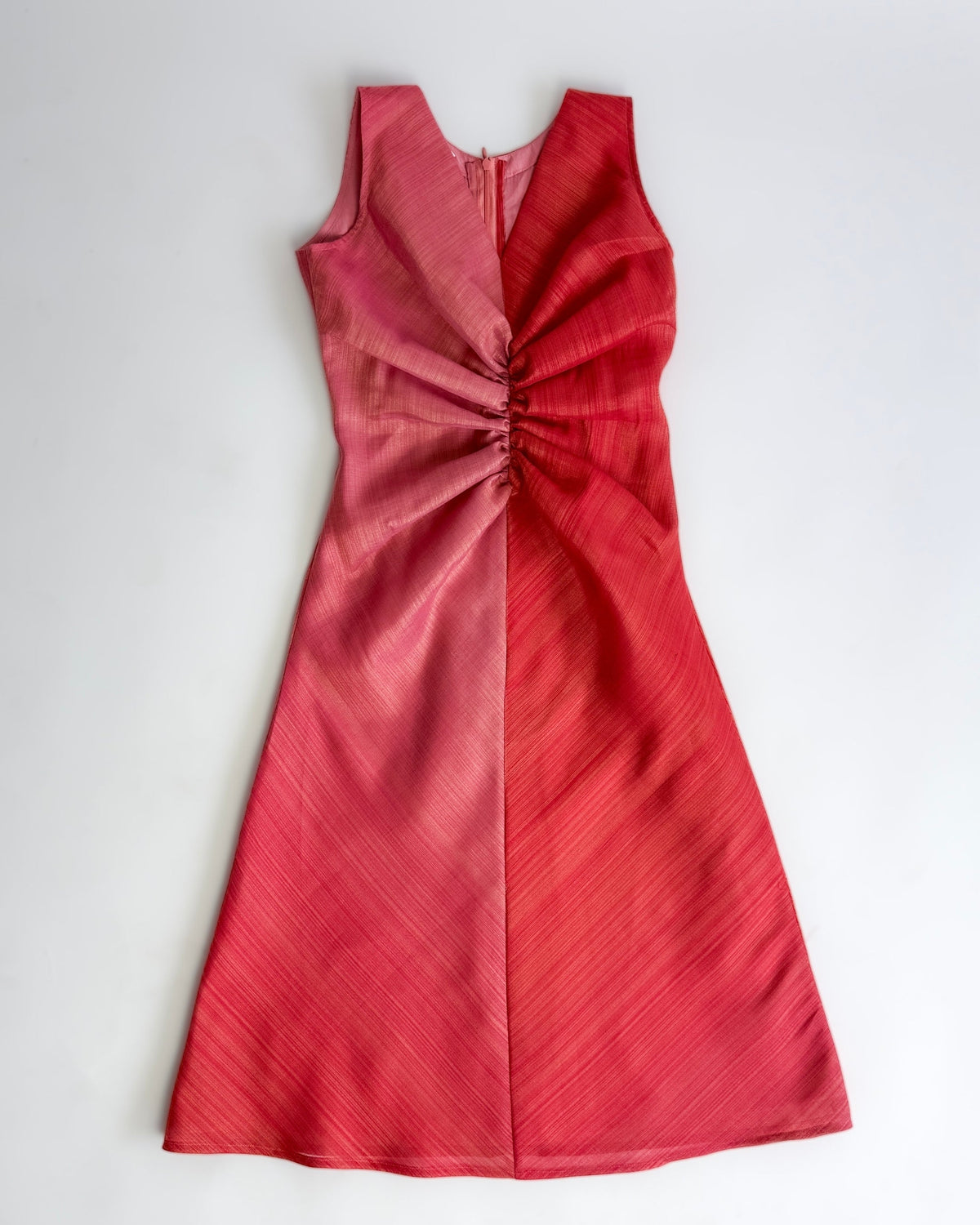 Bias Gather Dress - Coral & Rose