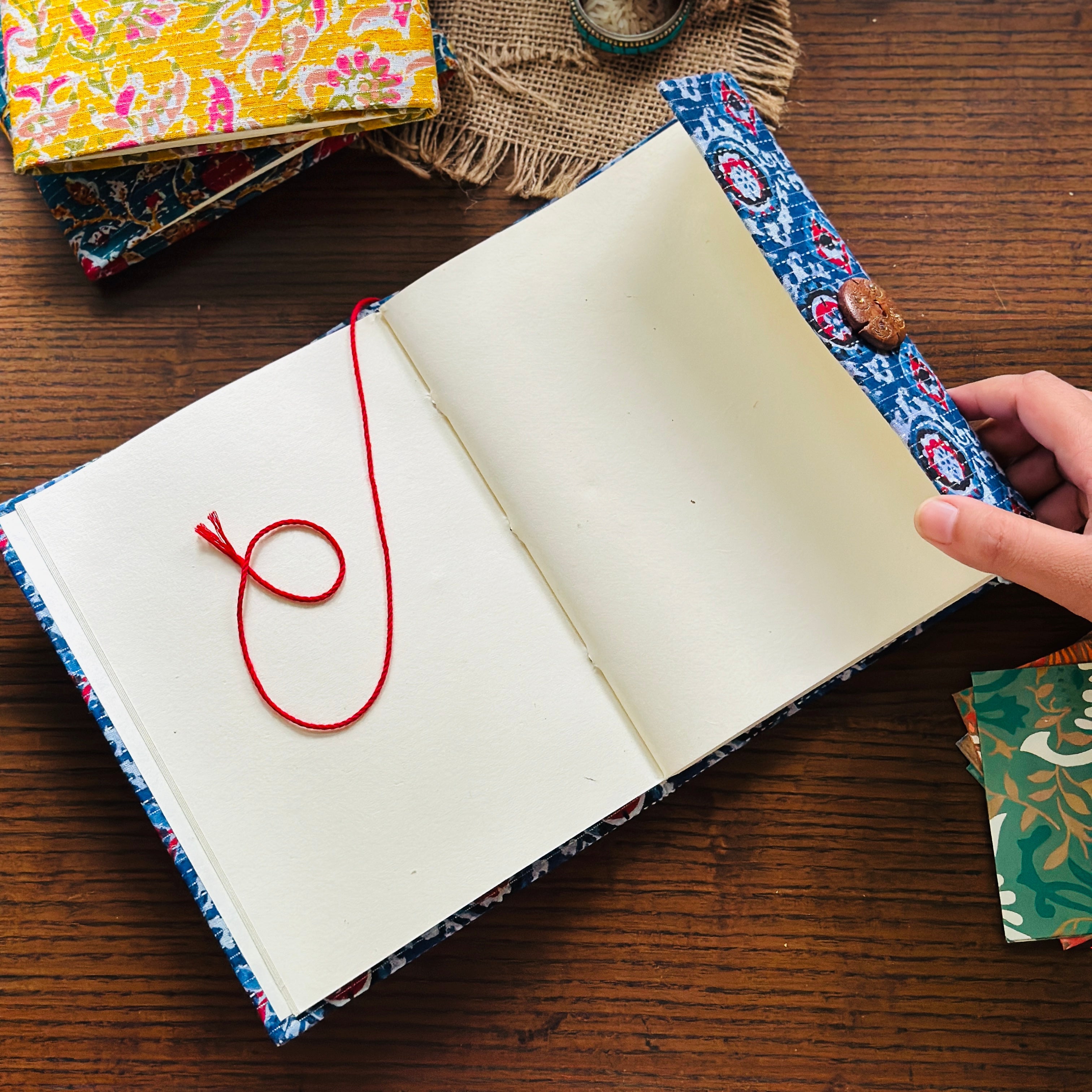 Traditional Bahi Notebook Teal Blue