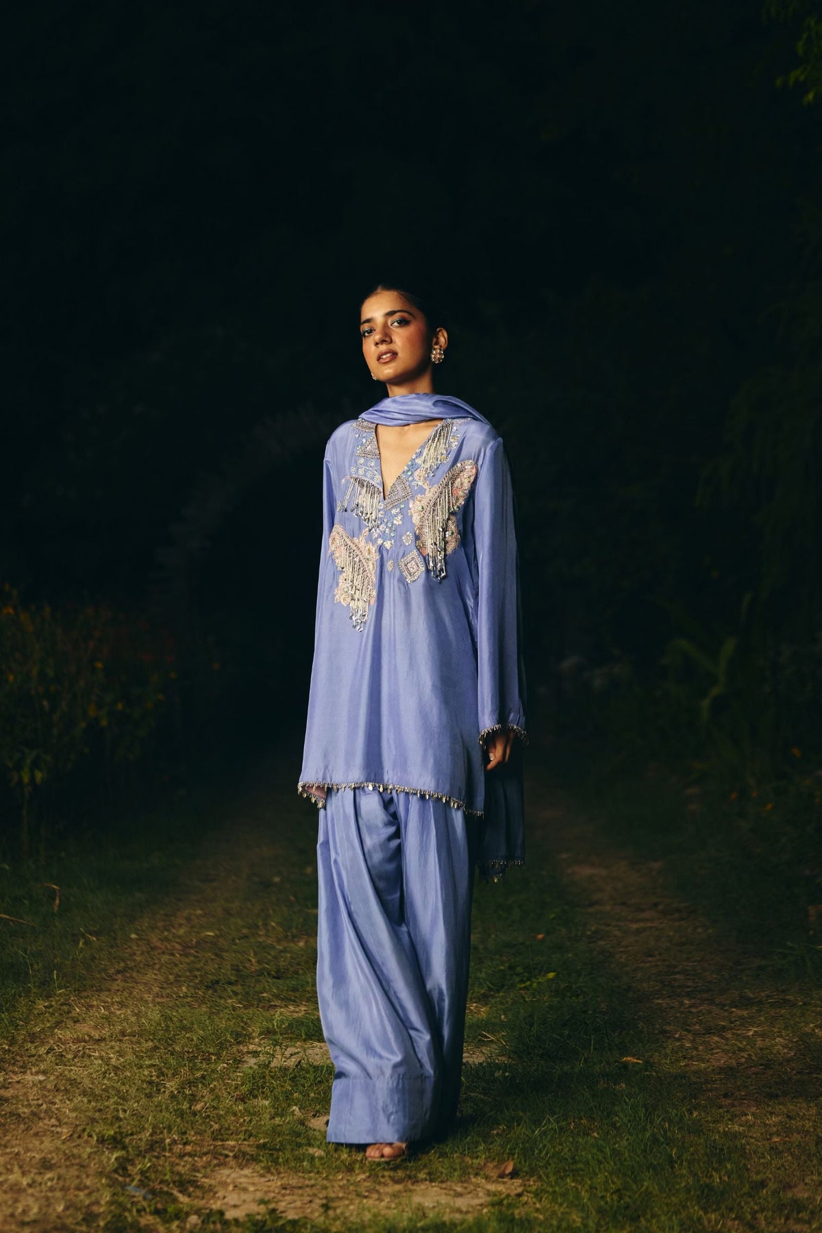 KURTA WITH HEAVY YOKE PAIRED WITH FARSHI SALWAR AND DUPATTA