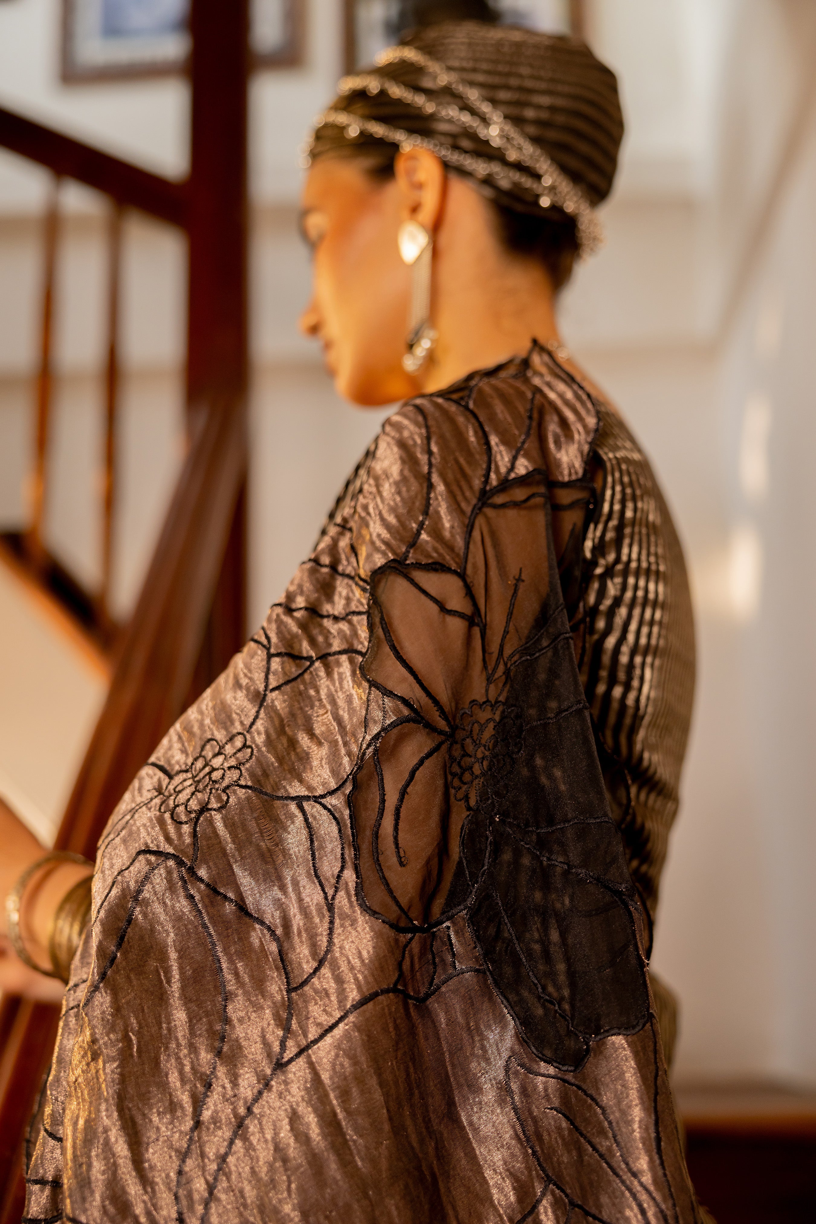 Black pre draped saree (Kali)