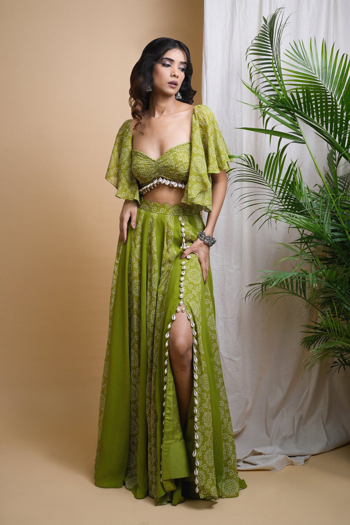 GREEN KAUDI DIGITAL PRINT INDO SET (SET OF 2)