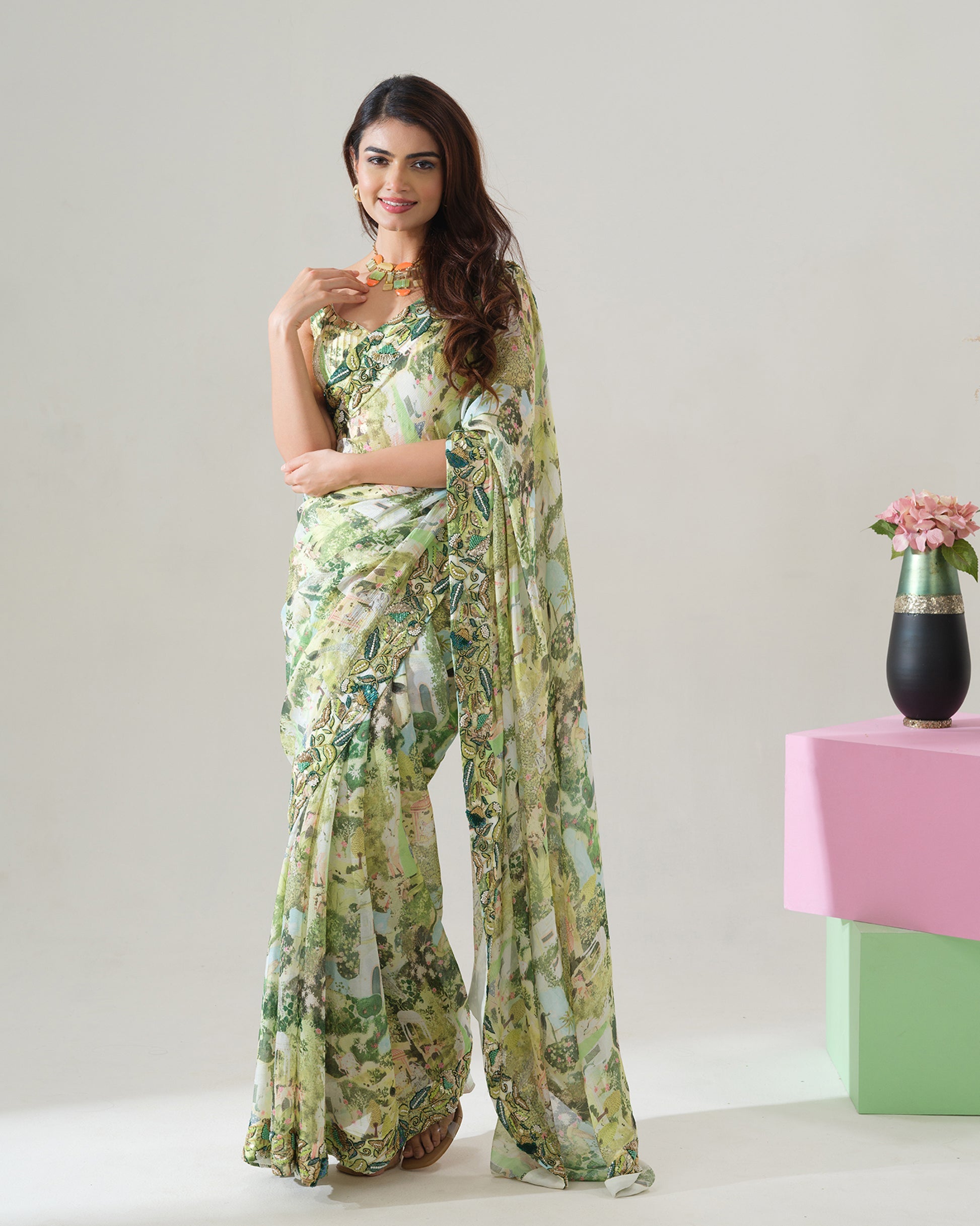 Enchanted Forest Saree