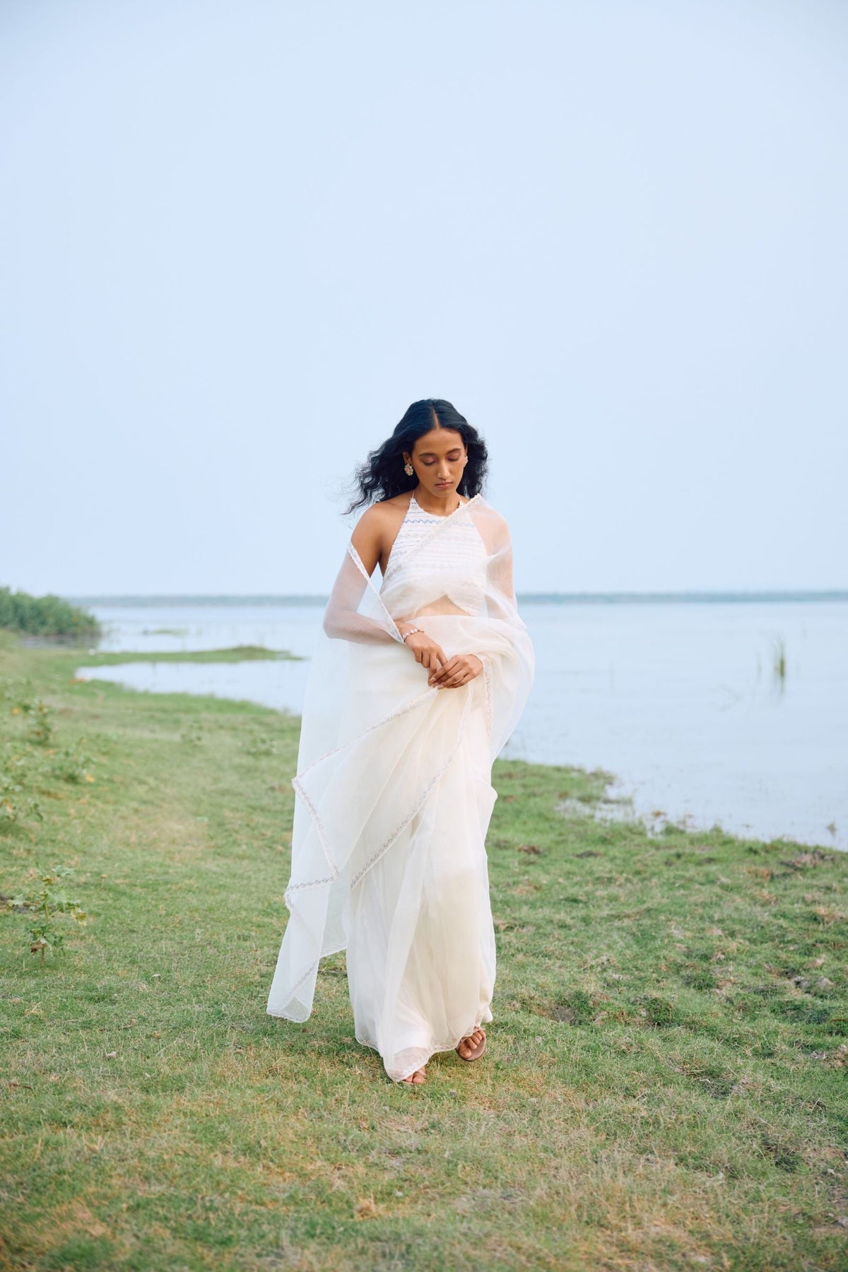 SAREE PAIRED BLOUSE AND PETICOAT