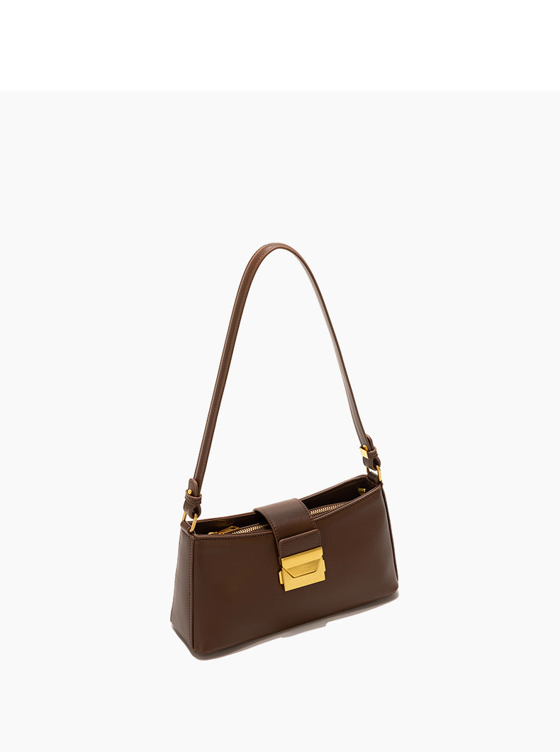 Felice - Ladies Baguette Bag, Faux Leather, col. Brown