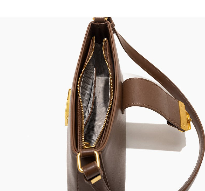 Felice - Ladies Baguette Bag, Faux Leather, col. Brown