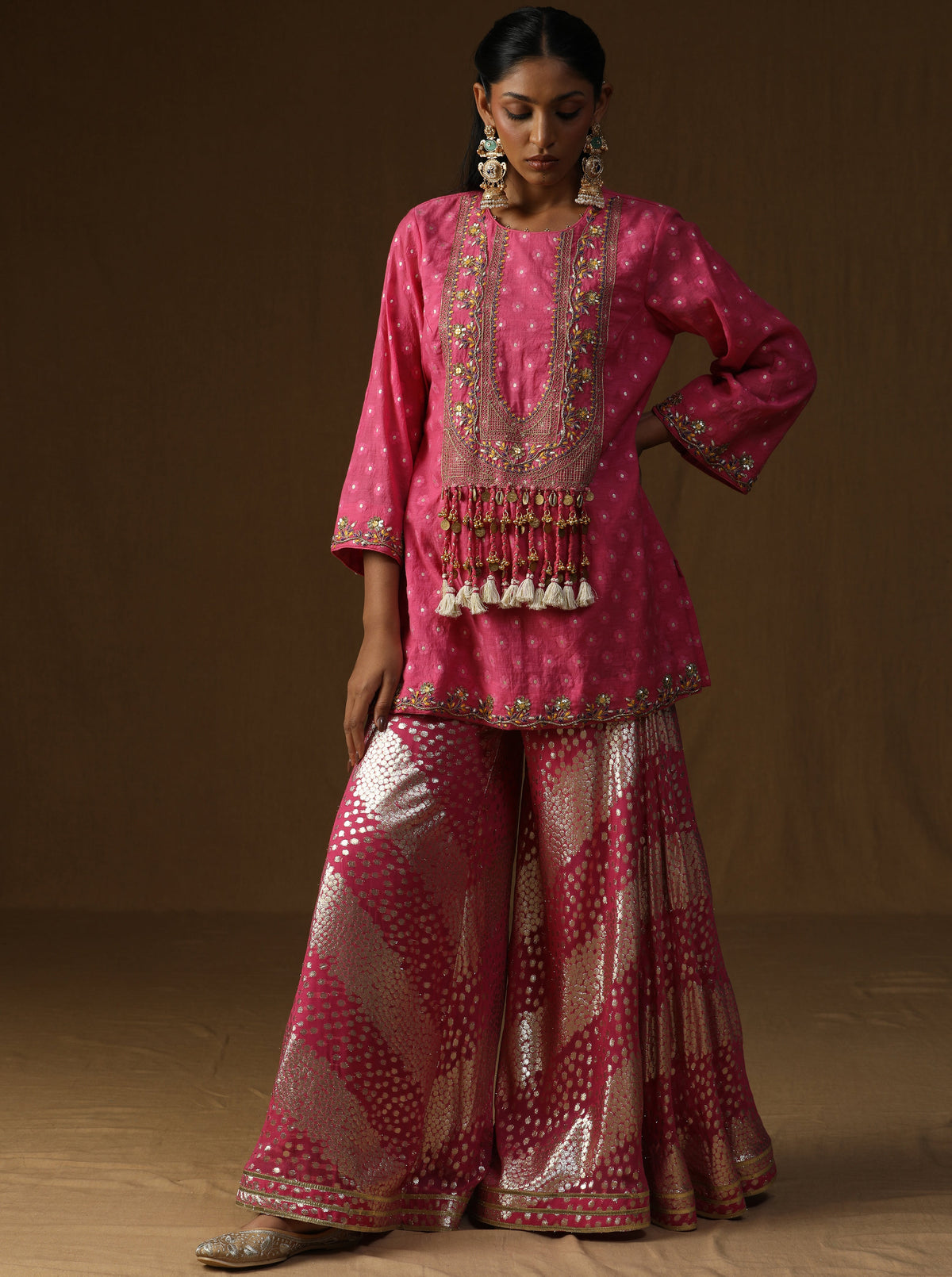 Rasika — Gulabi Embroidered Sharara Set