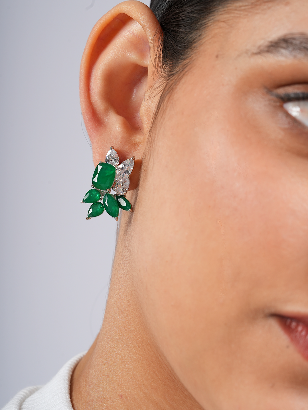 Green Petal Studs