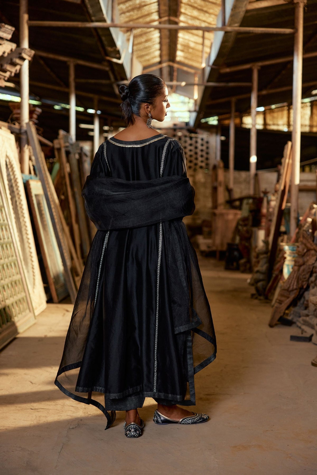 A-LINE KALI KURTA WITH SALWAR AND DUPATTA
