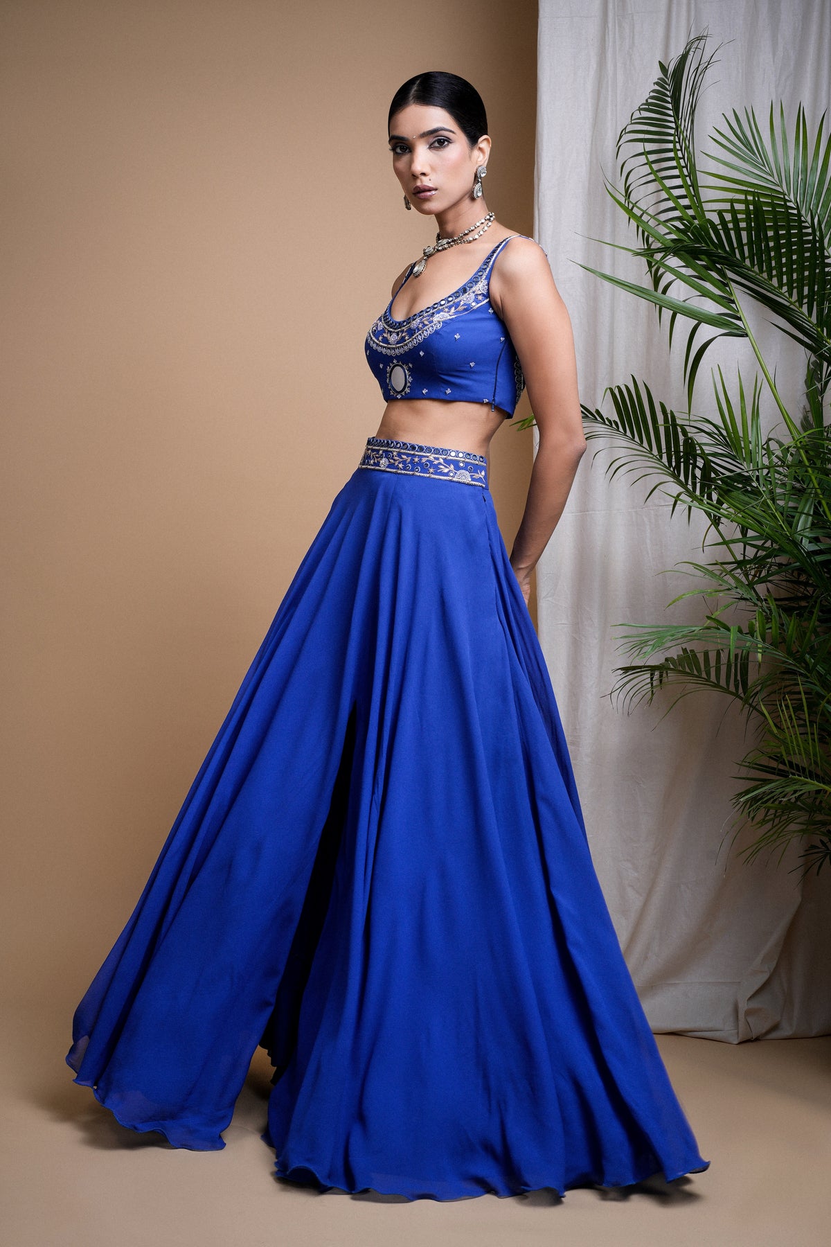 ROYAL BLUE LEHENGA SET (SET OF 3)