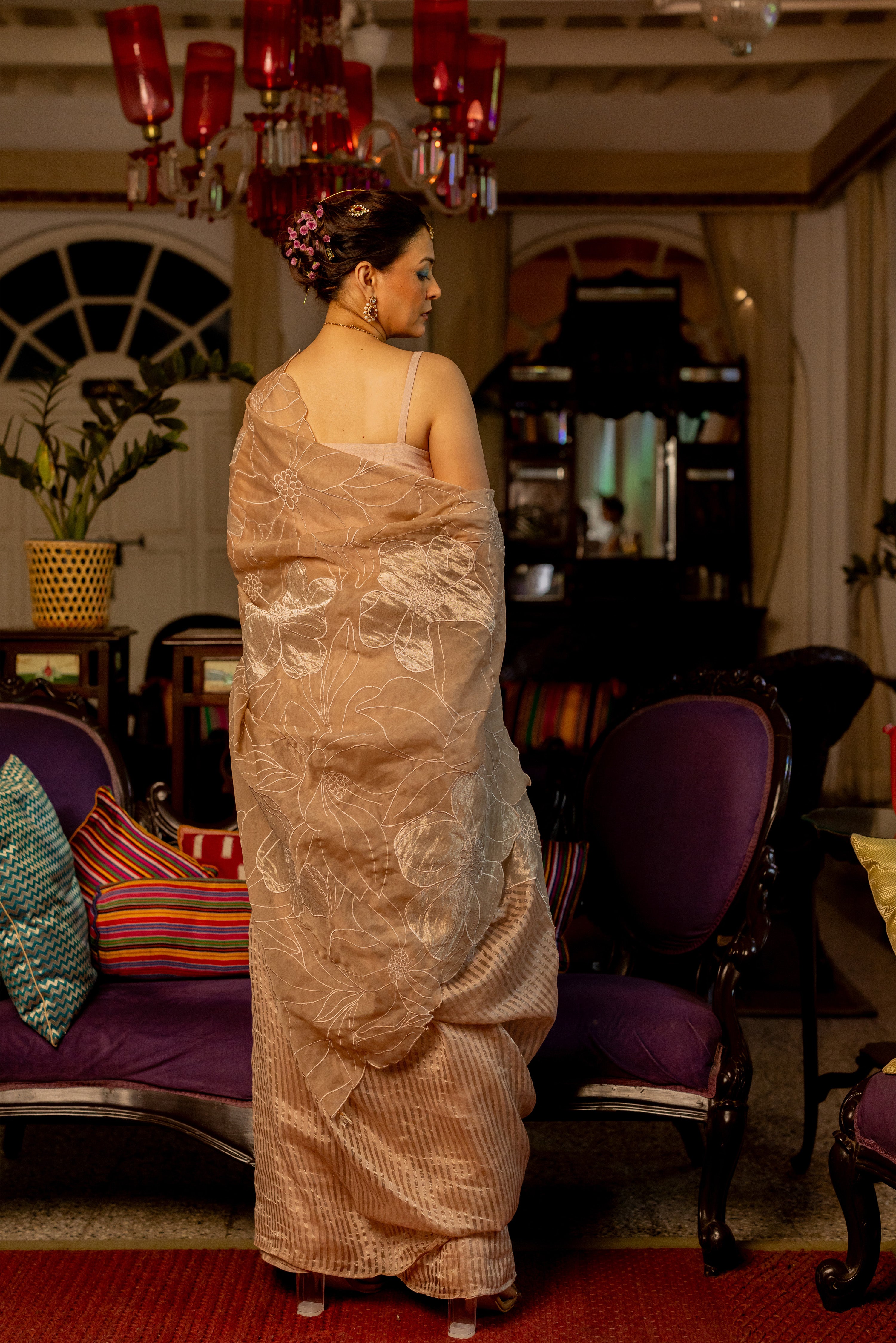 Butterscotch pre draped saree (Aarya)