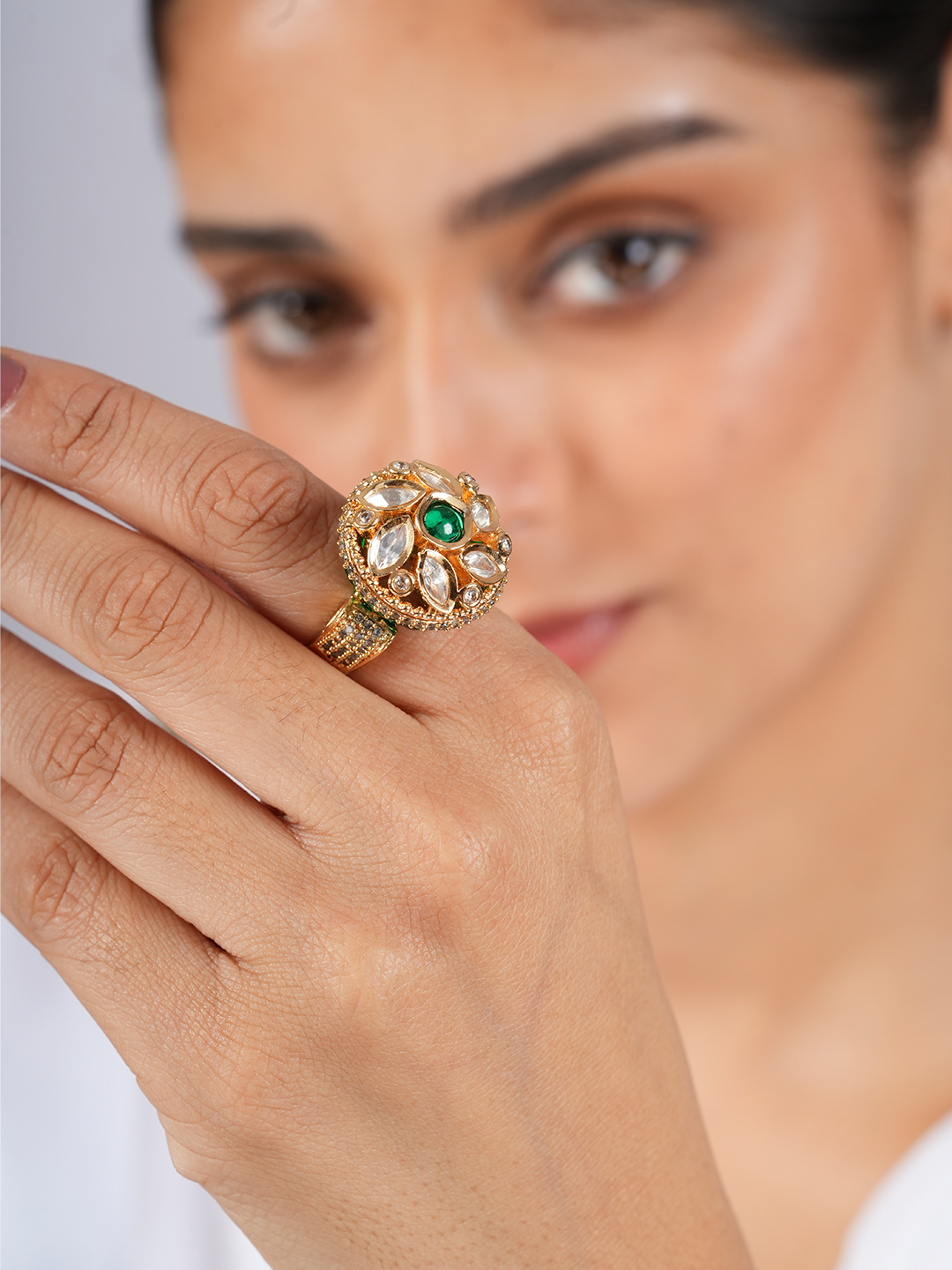 Emerald Dome Ring (Size 7)