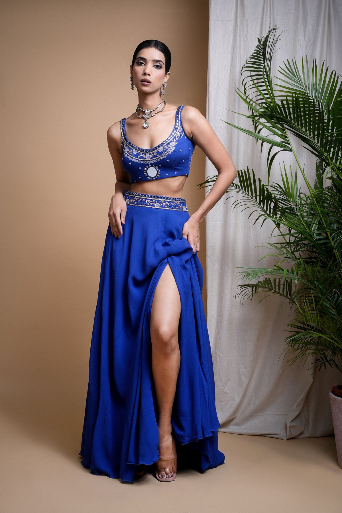 ROYAL BLUE LEHENGA SET (SET OF 3)