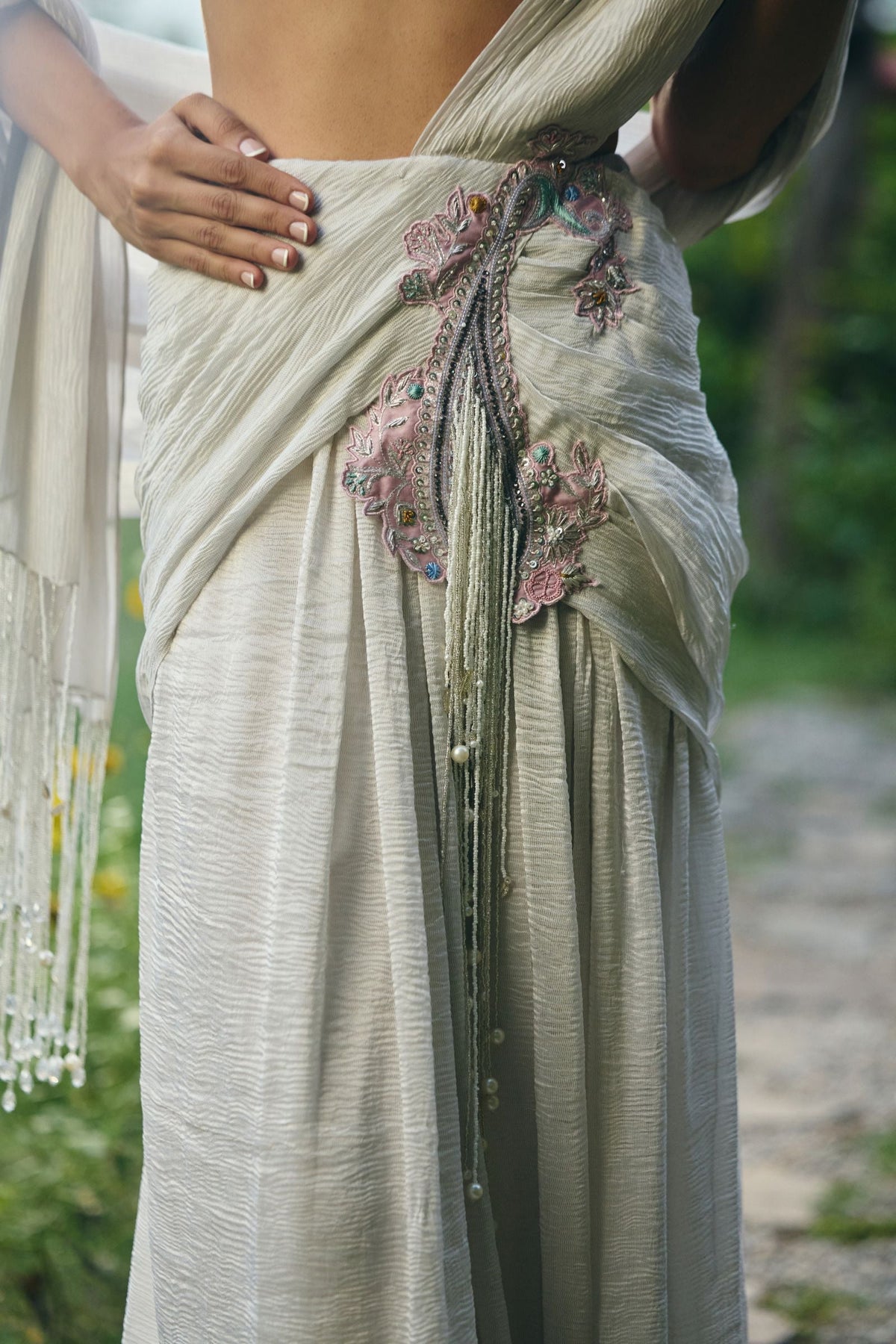 DRAPE SAREE PAIRED WITH BLOUSE