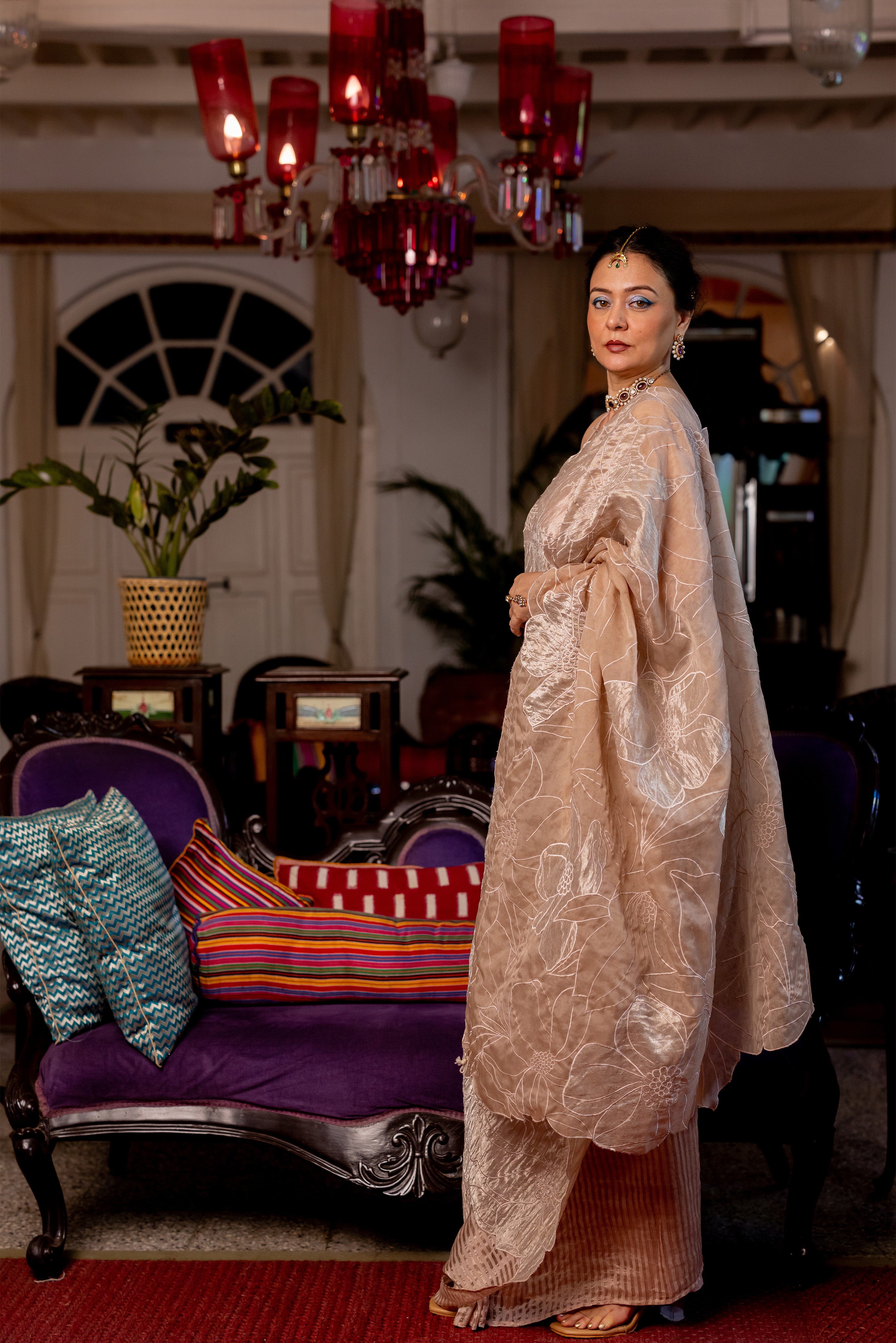 Butterscotch pre draped saree (Aarya)