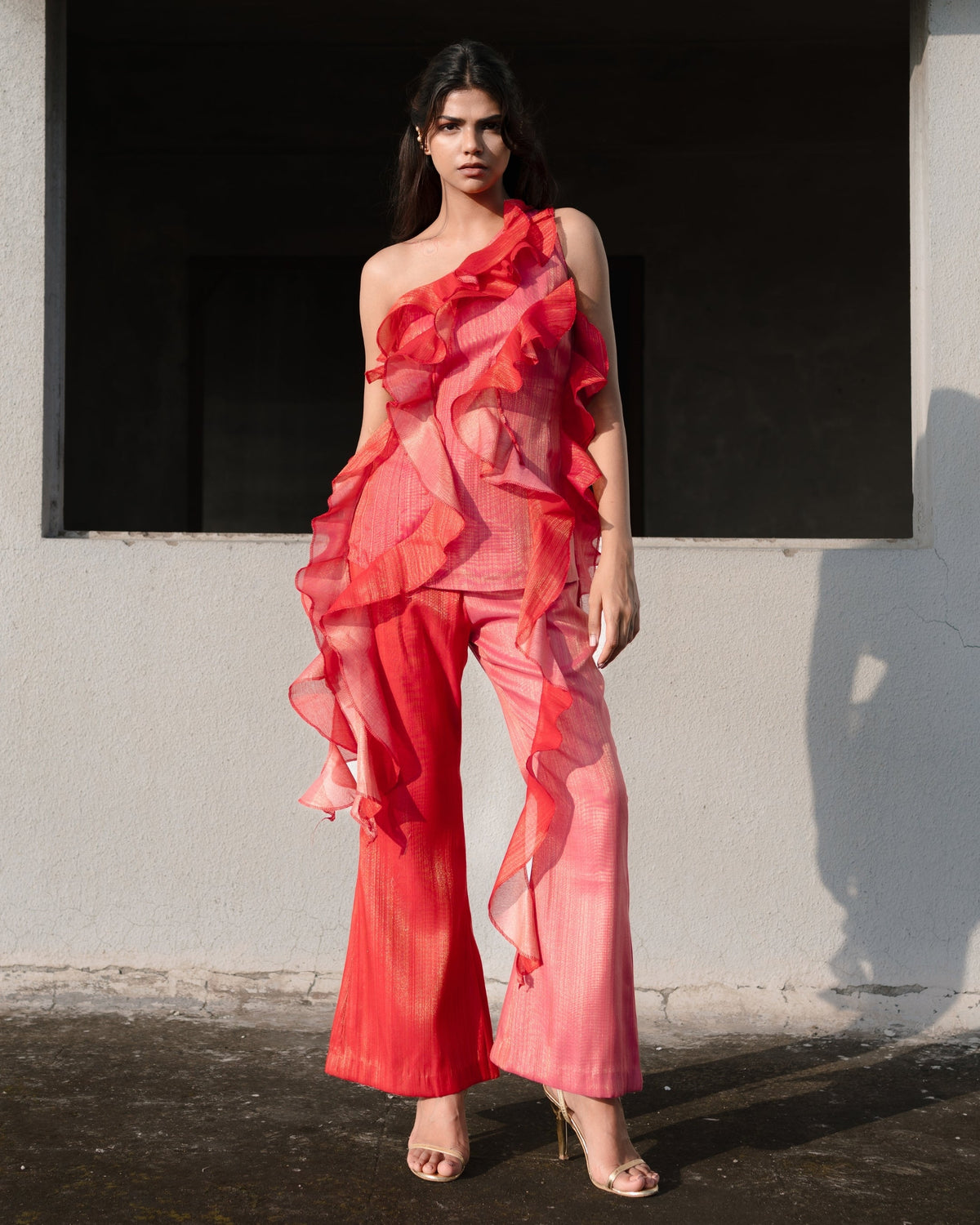 Flared Pants – Coral Rose